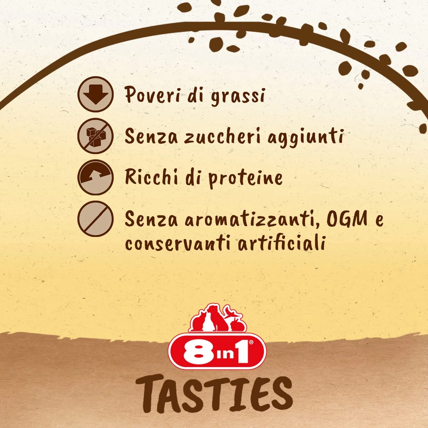 8in1 Tasties Calcium Bones - Ossa di calcio - Piccole ossa di calcio avvolte nel petto di pollo, 85