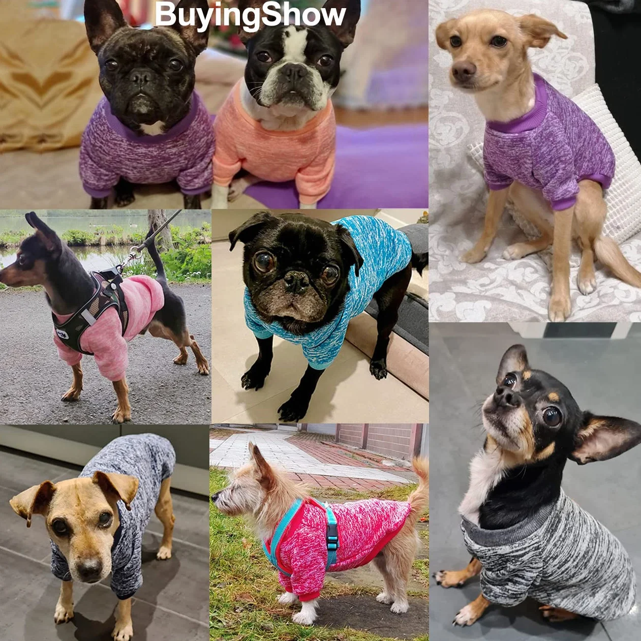 Maglione Cane Taglia Grande Felpe per cani Labrador Maglia Pile 4XL Rosa+Viola