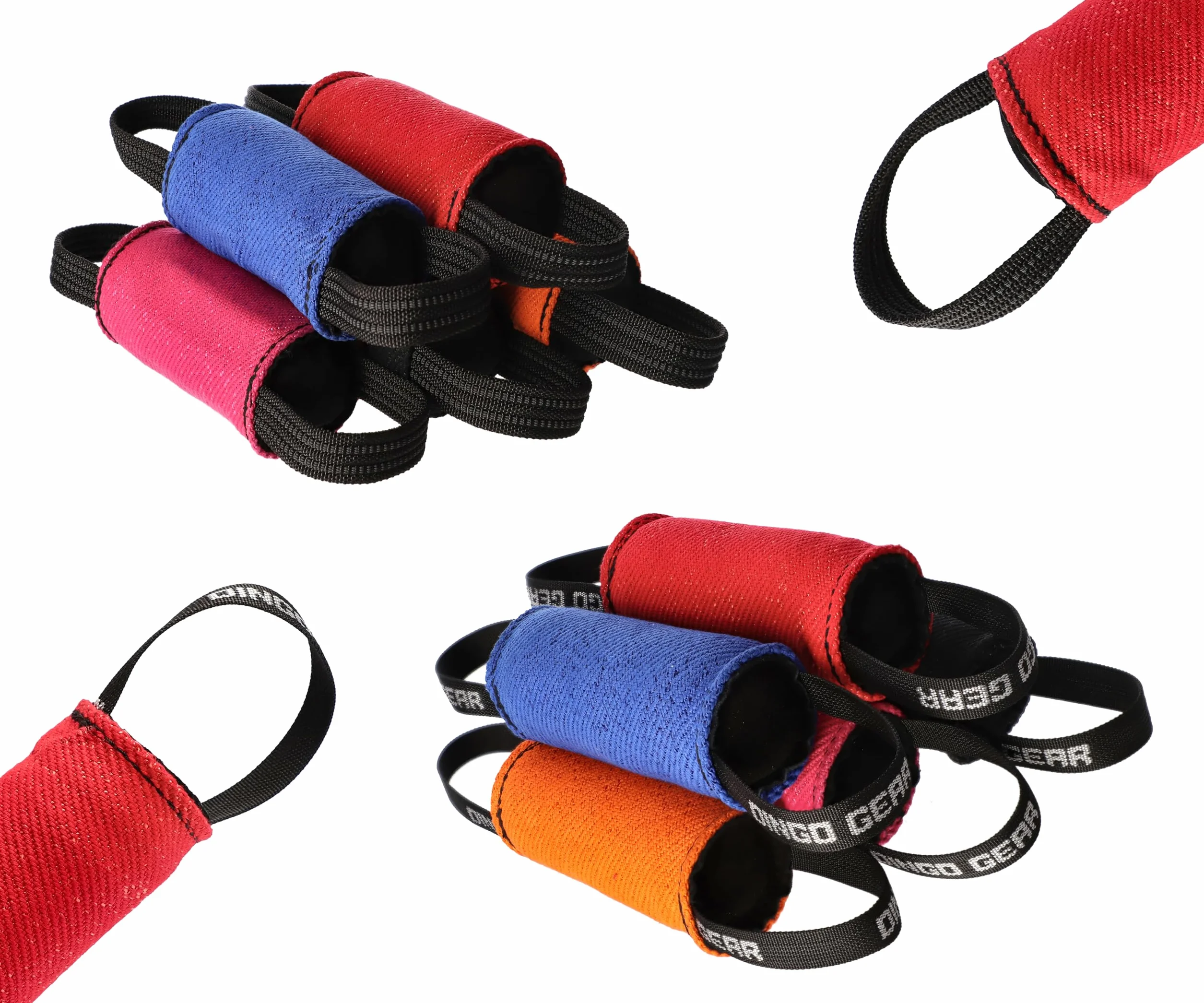 Dingo Gear S02805 - Giocattolo da Traino, a Forma di Cilindro, per lezioni di morso K9, IGP, Sport per Cani, Recupero, tiro alla Fune, Gioco, 2 Manici, Culla in Nylon Arancione, 15 x 8 cm