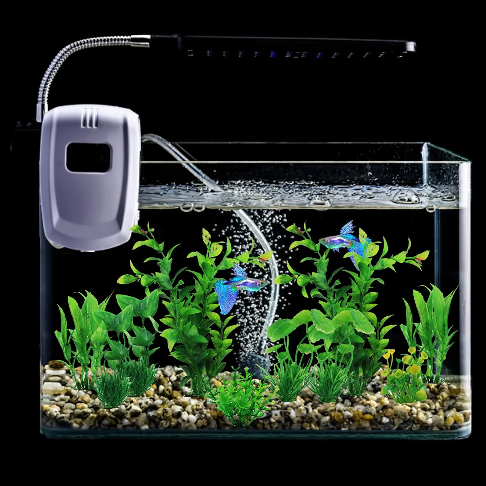 QUOZUO Decorazioni per Acquario, 10 verdi Piante Artificiali Acquario Ornamenti kit, Pianta decorazione in plastica, Accessori per Acquario