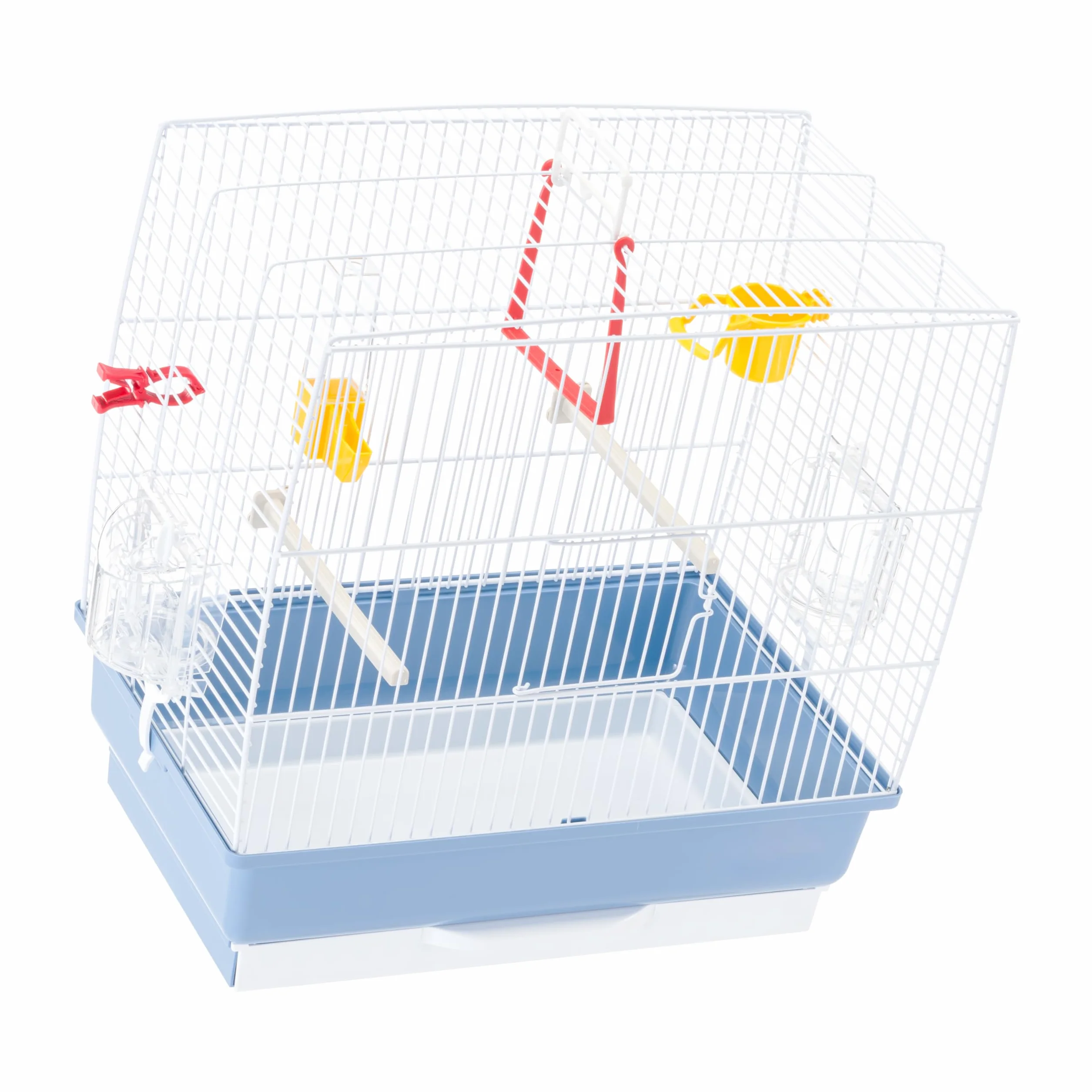 Ferplast Gabbia per Canarini REKORD 2 Gabbia per Uccelli, con Mangiatoie Girevoli, Posatoi, Beverini e Altalena, in Metallo Verniciato e Fondo in Plastica con Cassetto Igienico, 39 x 25 x h 41 cm
