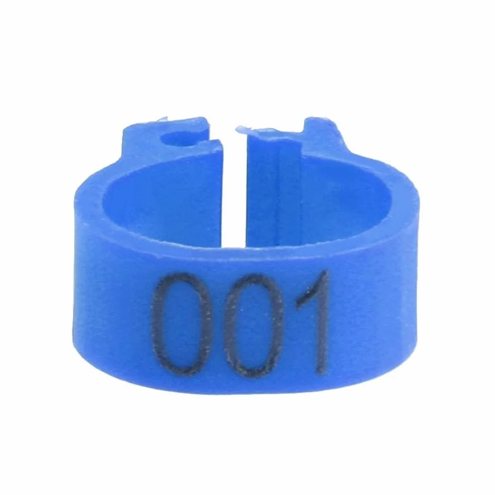 Plastikowe obrączki na nogi dla ptaków 8 mm numerowane zestaw