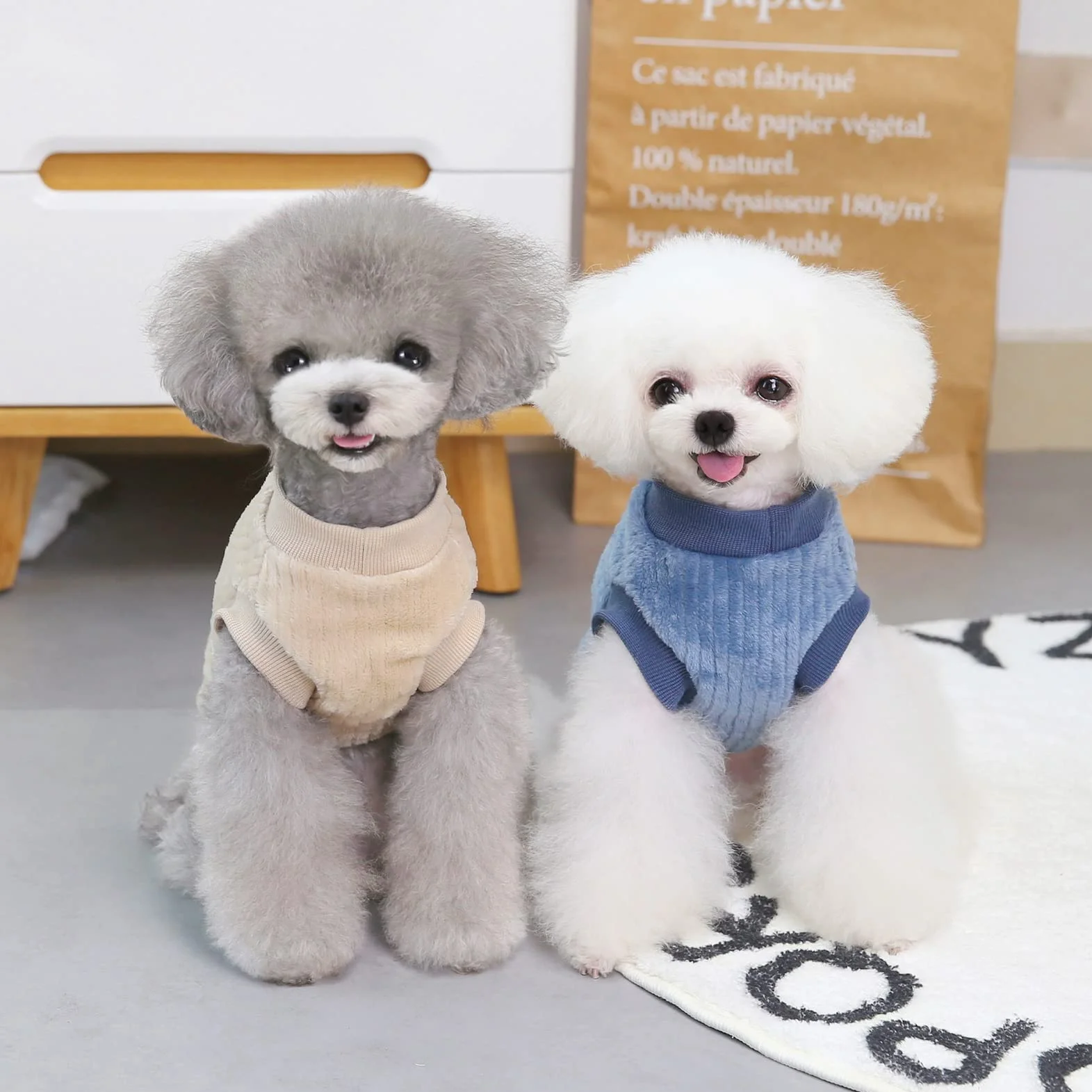 Pet a coste in pile maglioni pullover felpa per cani di piccola taglia gatto cucciolo Yorkie Chihuahua caldo inverno vestiti
