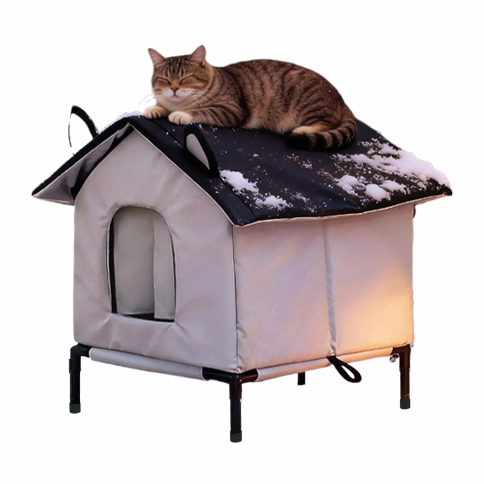 Cuccia Esterna per Gatti Resistente alle Intemperie Cuccia Rialzata Calda | Cuccia Cani Impermeabile Adatto a Animali Randagi, Cortile, Giardino, Patio, Portico e Garage