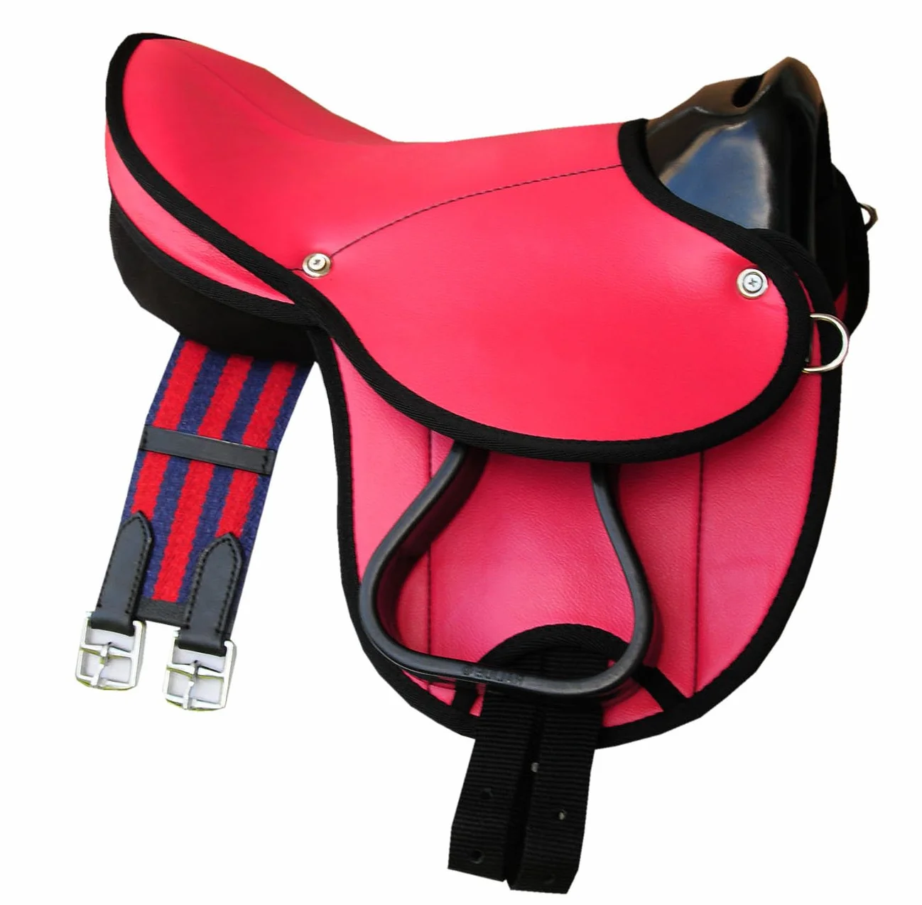 Amesbichler AMKA - Sella per pony Shetty LittleBilly, set completo anche per cavalli in legno, colore rosa