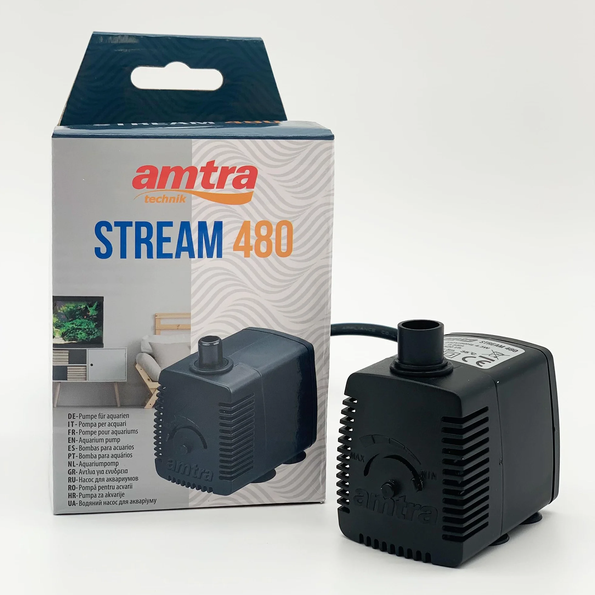 Amtra Stream 480 Pompa per Acquario ad Immersione 480 lt/h 4,3W 230V