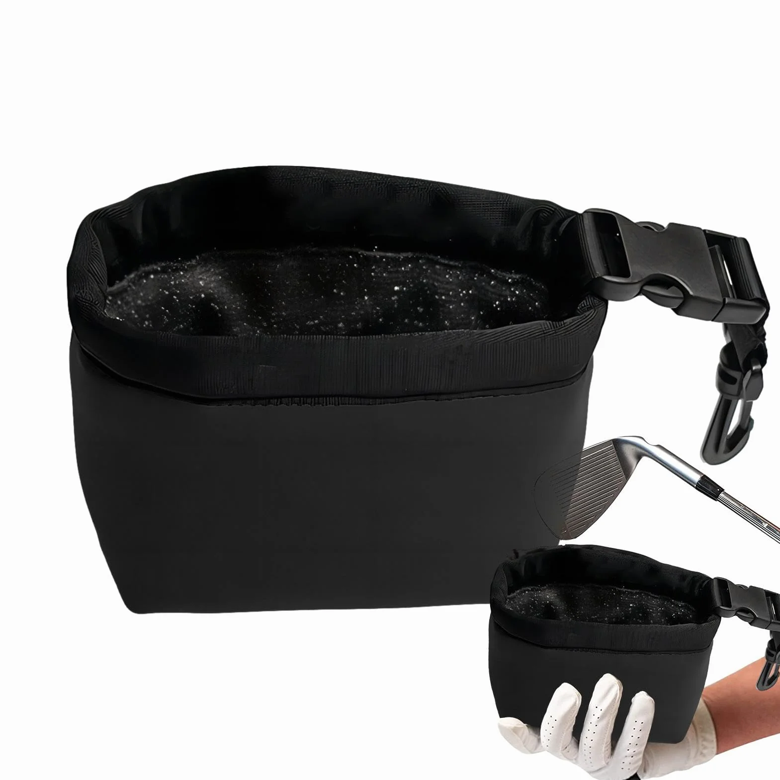 Sacca Per La Pulizia Delle Mazze Da Golf, Staccabile Portatile Multifunzionale, Nero