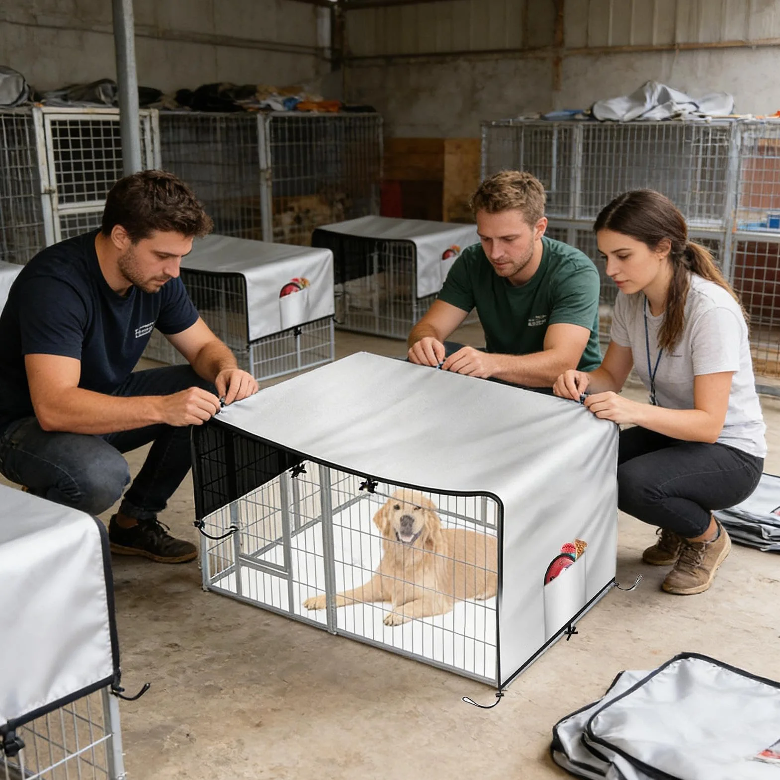 Copertura Per Gabbia Per Cani Impermeabile Resistente Alle Intemperie Taglia Grande