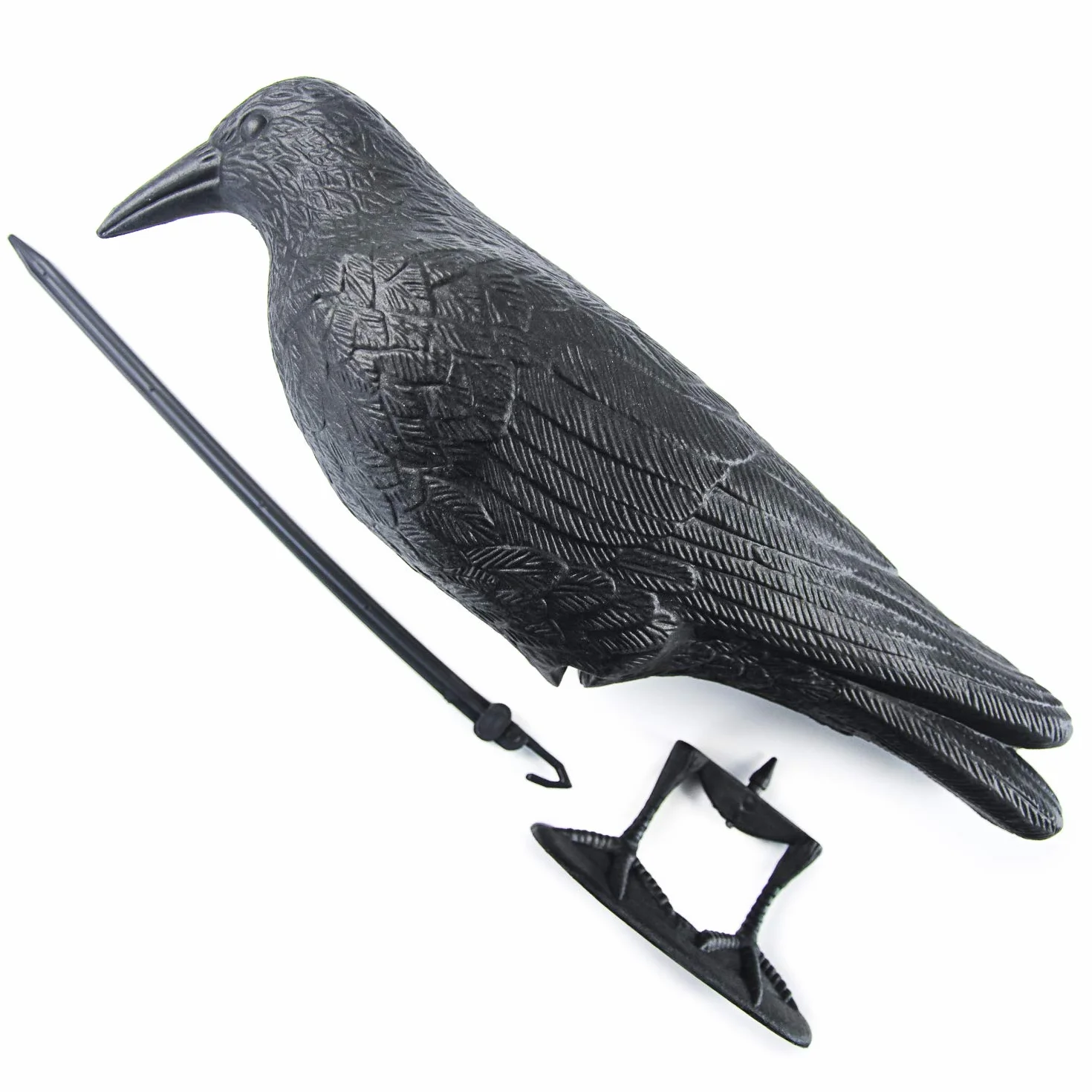 GUGULUZA Crow Decoys con piedi e paletto per caccia Halloween decorazione giardino nero