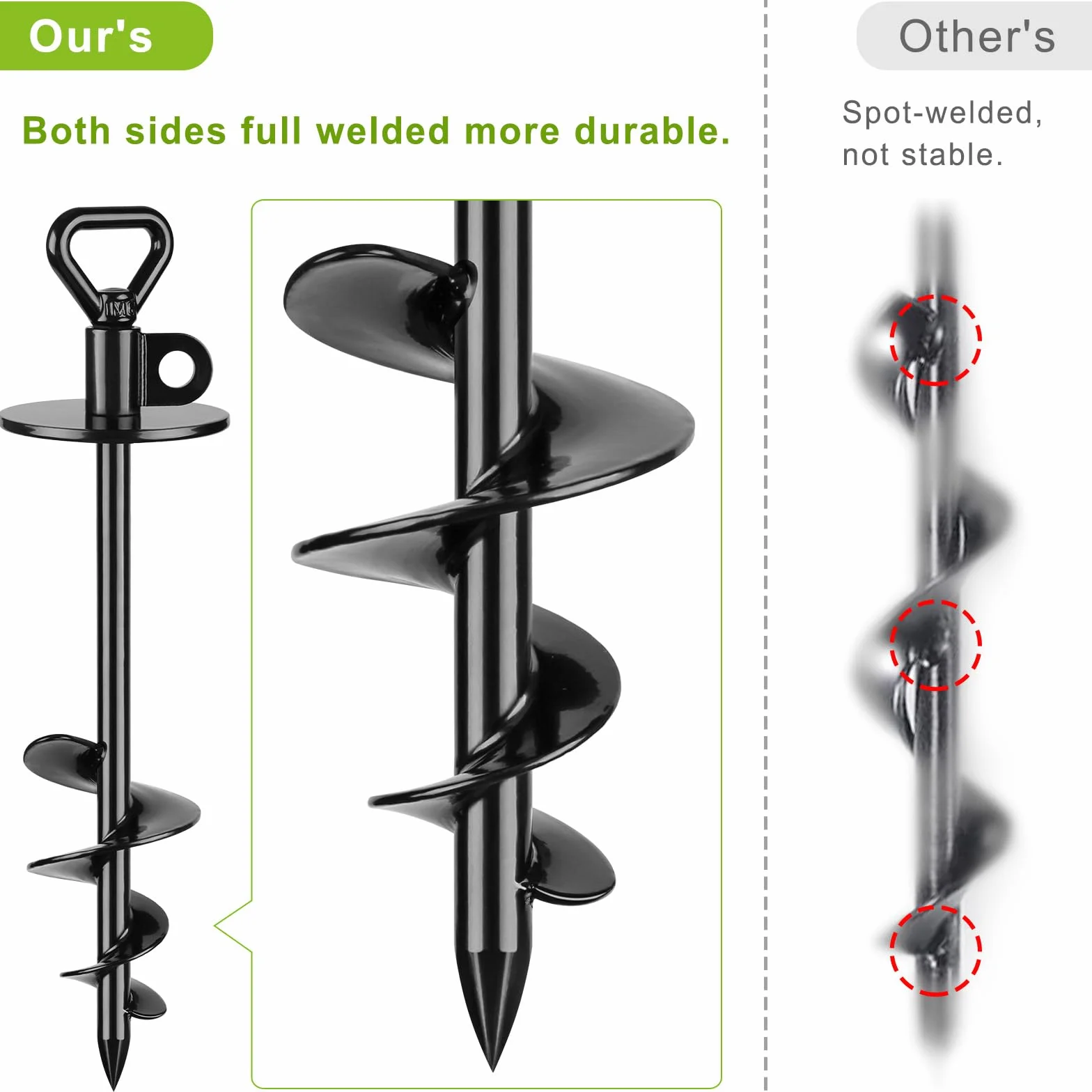 SELEWARE Cane Tie Out Stake Heavy Duty Ground Anchor-E