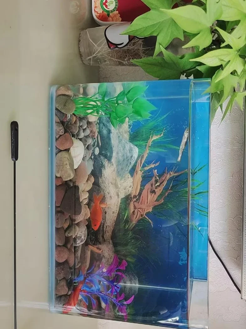 2 Pezzi Acquario Poster Sott'Acqua Fish Tank Sfondo Poster Addensare Adesivo PVC Statico Adesivo Sfondo Carta Decorativa Adesivi (30 * 62cm)