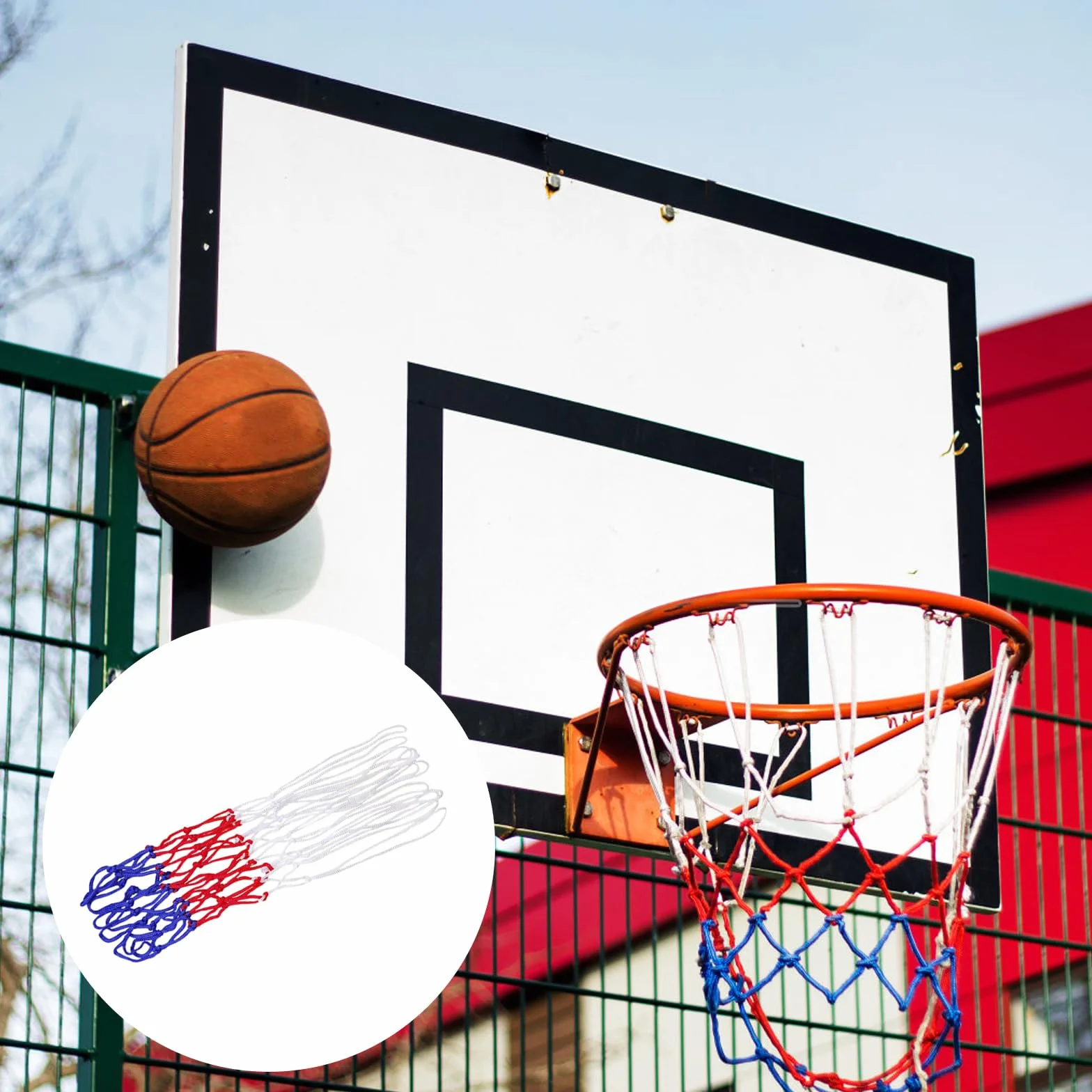 Scettar Rete da Basket 5 Pezzi 4mm Nylon Rimovibile per Canestro Esterno