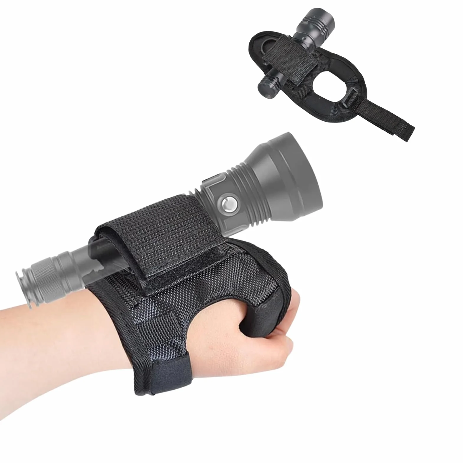 Fondina Tattica per Torcia da Polso in Nylon Porta Torcia Subacquea Regolabile Universale Accessorio Subacqueo