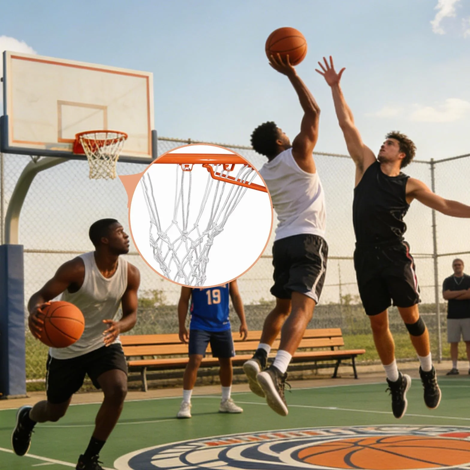 Rete da basket di ricambio 12 Passanti Poliestere Spesso