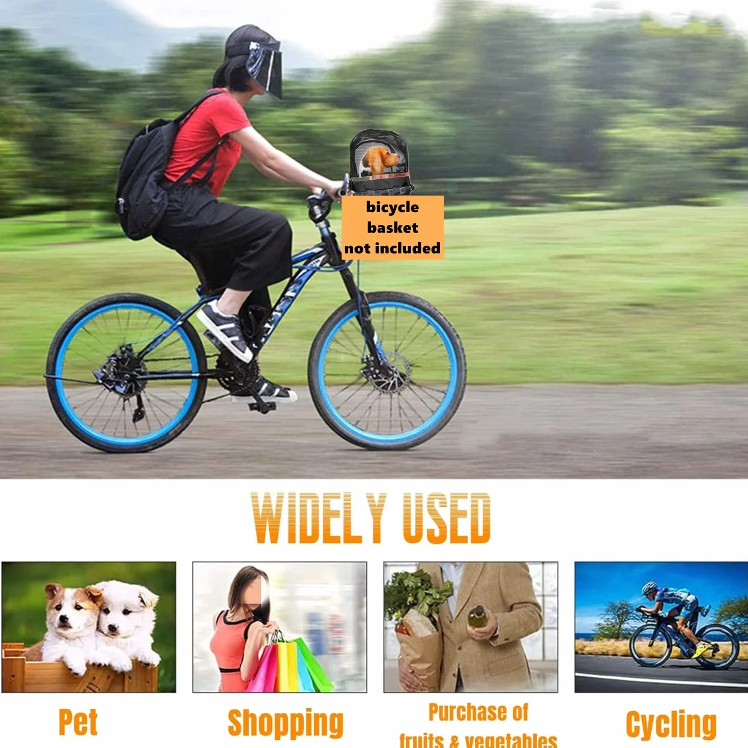 Coperchio di Protezione Cestino Bici Coperchio di Protezione per Cestino Anteriore Bicicletta Cestini per Animale Domestico Cani Pieghevole Staccabile per Cani Gatti Bici Cestino 29x24cm