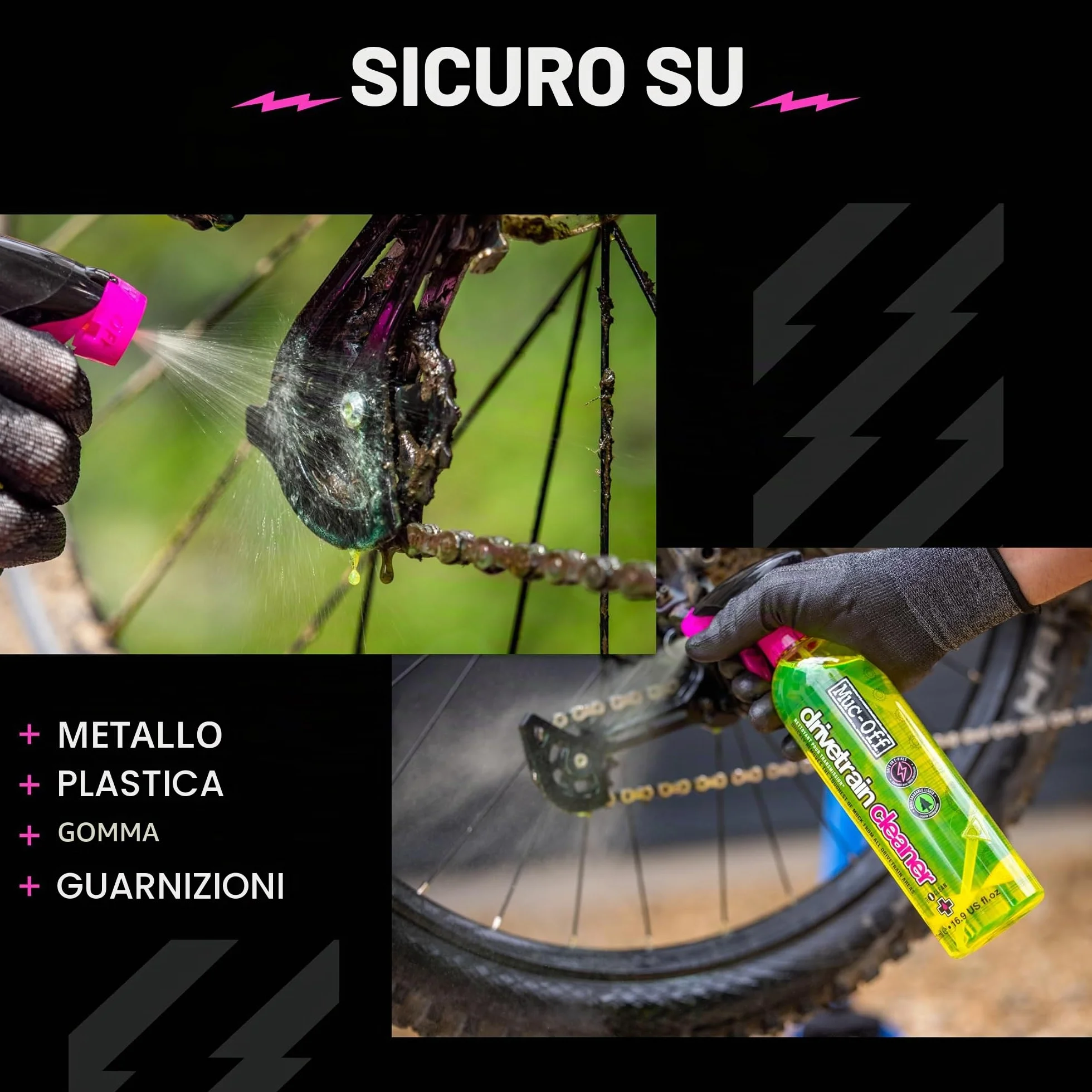 Muc-Off Bio Drivetrain Cleaner, 500 ml - Spray Pulisci Catena Bici e Sgrassatore Catena Bici - Efficace e Biodegradabile - Per la Pulizia Catena Bici di Ogni Tipo