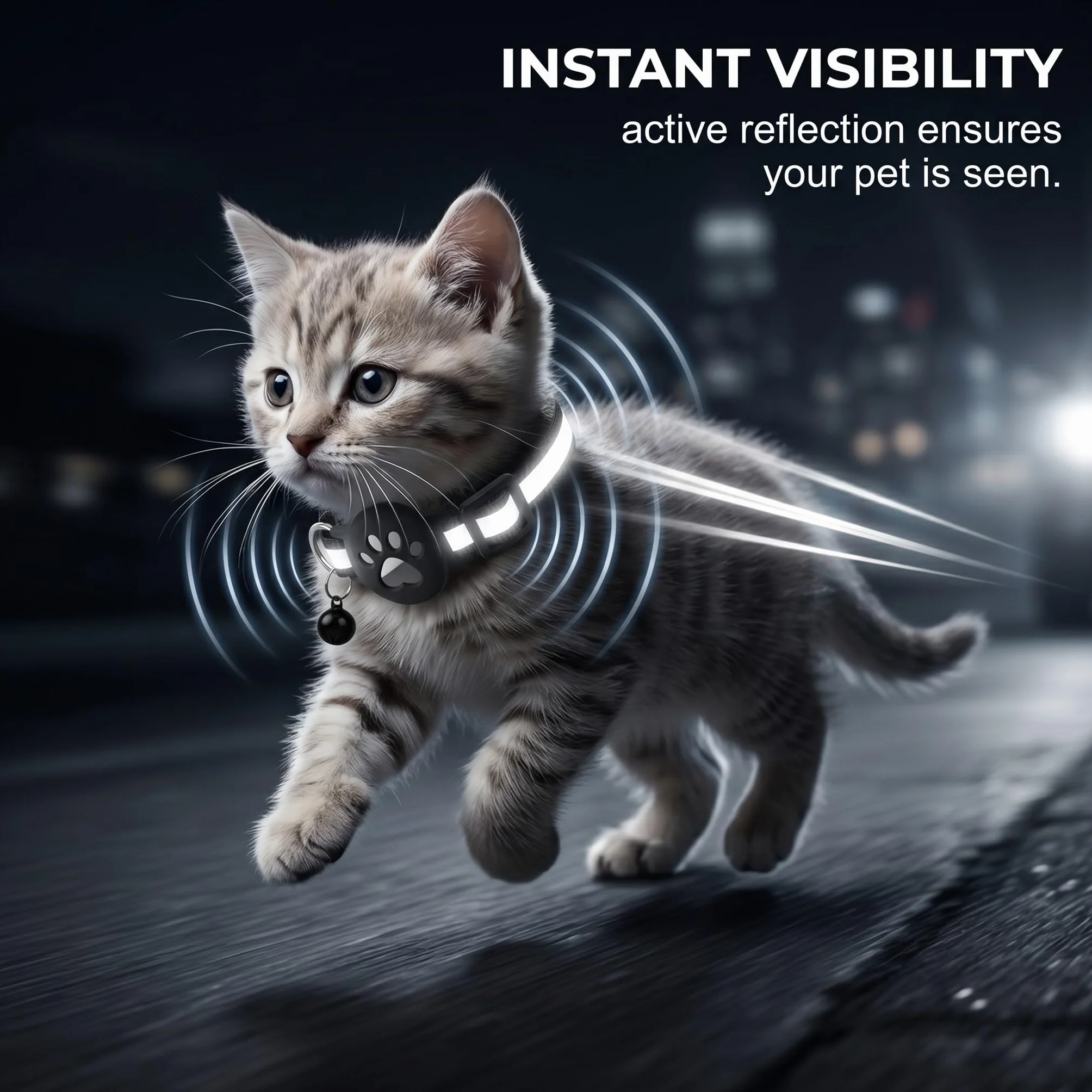 1 Collare Gatto per Airtag con Riflettente, Collare Elastico per Gattini con Supporto Compatibile con Airtag, Set 1 Rosso, Accessorio per Animali, Protezione e Sicurezza