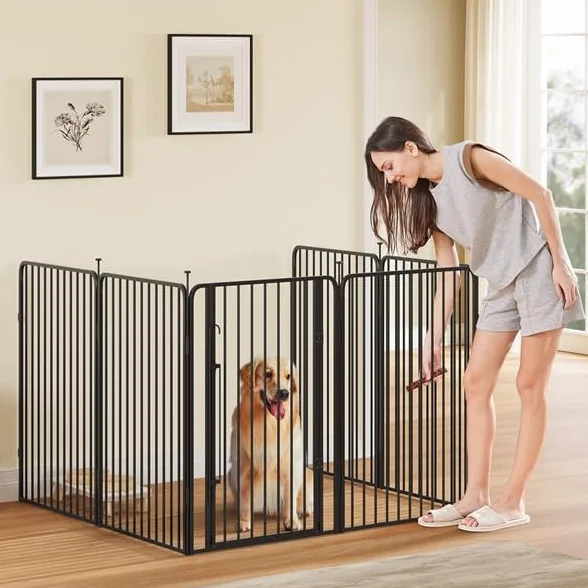 Yaheetech Recinto per Cani 6 Pannelli 100 cm Metallo Casa Giardino