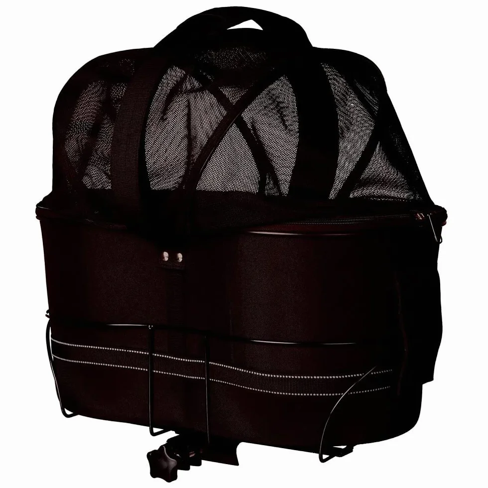 Trixie Cestino Bici per Cani – Portapacchi Posteriore – Fino a 6 kg – 29 × 42 × 48 cm – Telaio in Metallo Resistente con Imbottitura Morbida, Laccio di Sicurezza & Coperchio a Rete