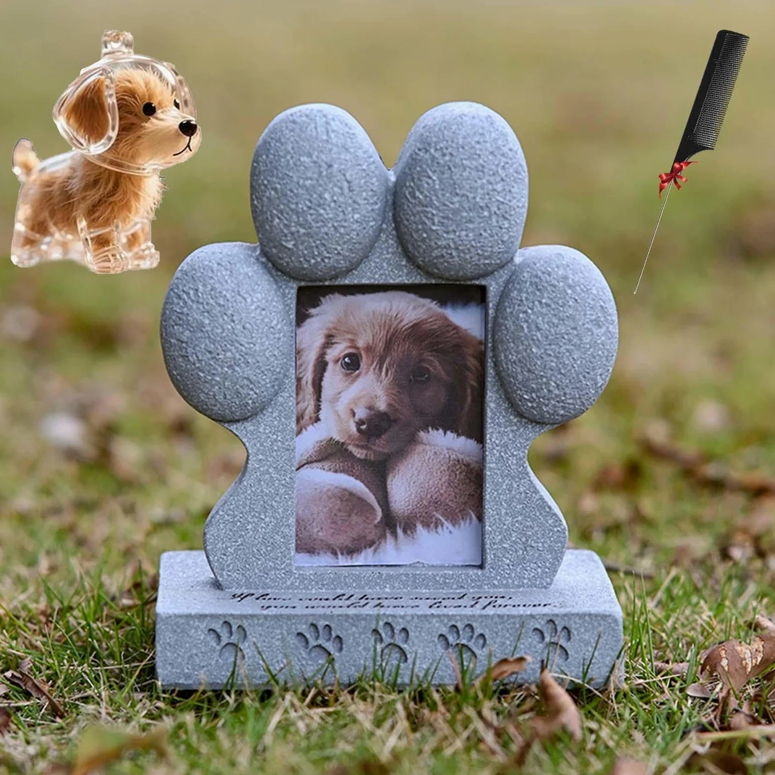 Cornice Commemorativa per Cani con Portachiavi con Peli di Cane, Regalo per Chi Ha Perso Un Cane Ricordo per Cani E Gatti