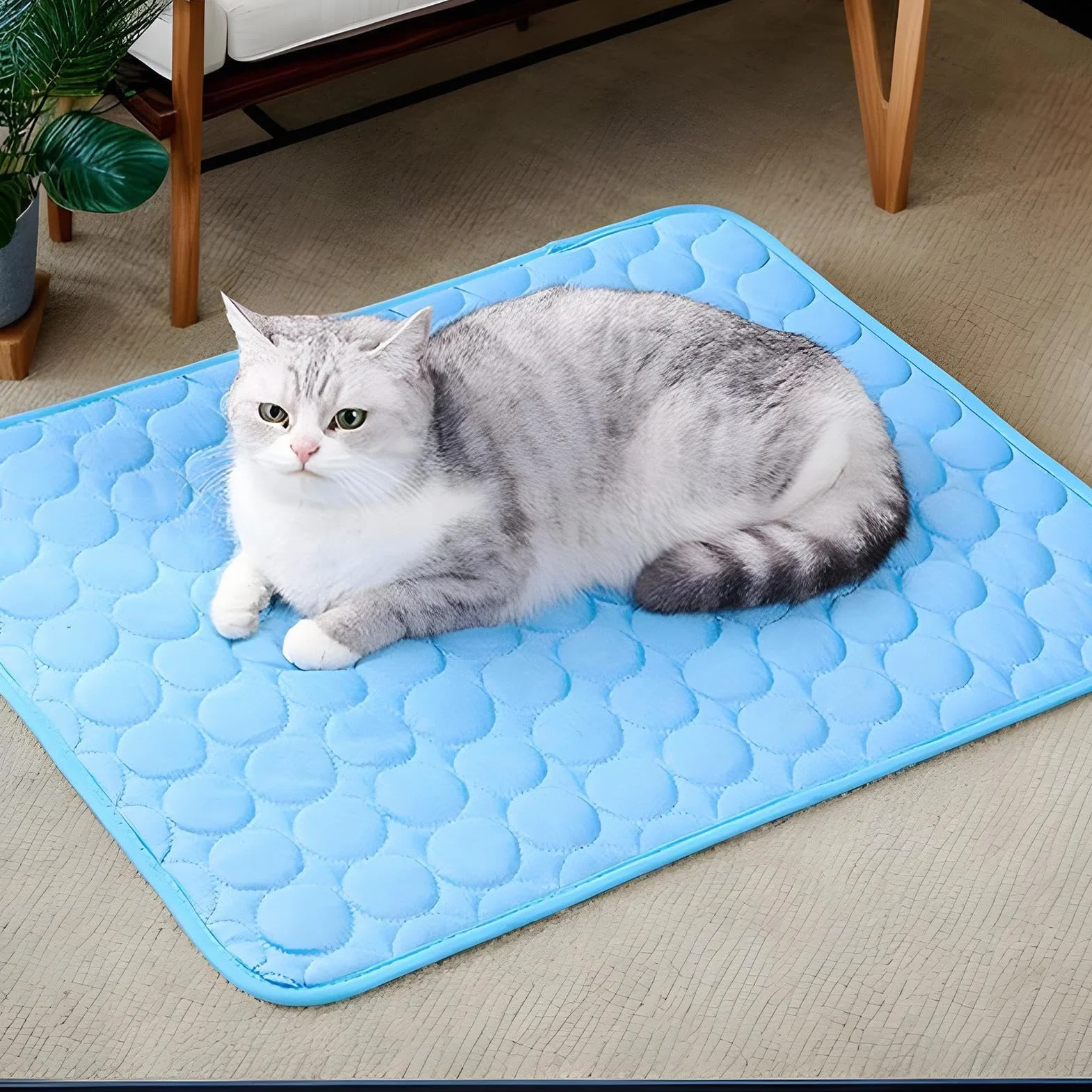 Tappetino Refrigerante 30x40cm Seta Di Ghiaccio Per Cani Gatti, Adatto A Gabbie, Dissipazione Del Calore Portatile