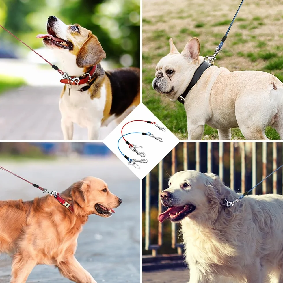 2 Pezzi Guinzaglio per Cani Prova di Masticare, 40 cm Cintura di Sicurezza per Cani Auto, Cavo per Legare Il Cane, Guinzaglio Retriever Resistente per Cuccioli, Cane di Piccola e Media Taglia