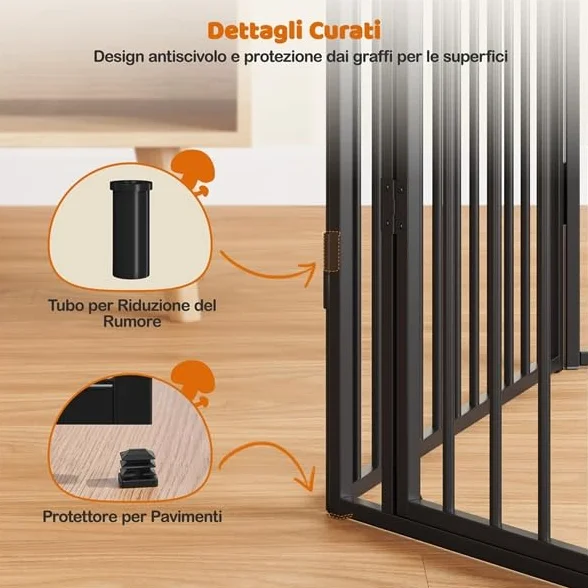 Yaheetech Recinto per Cani 6 Pannelli 100 cm Metallo Casa Giardino