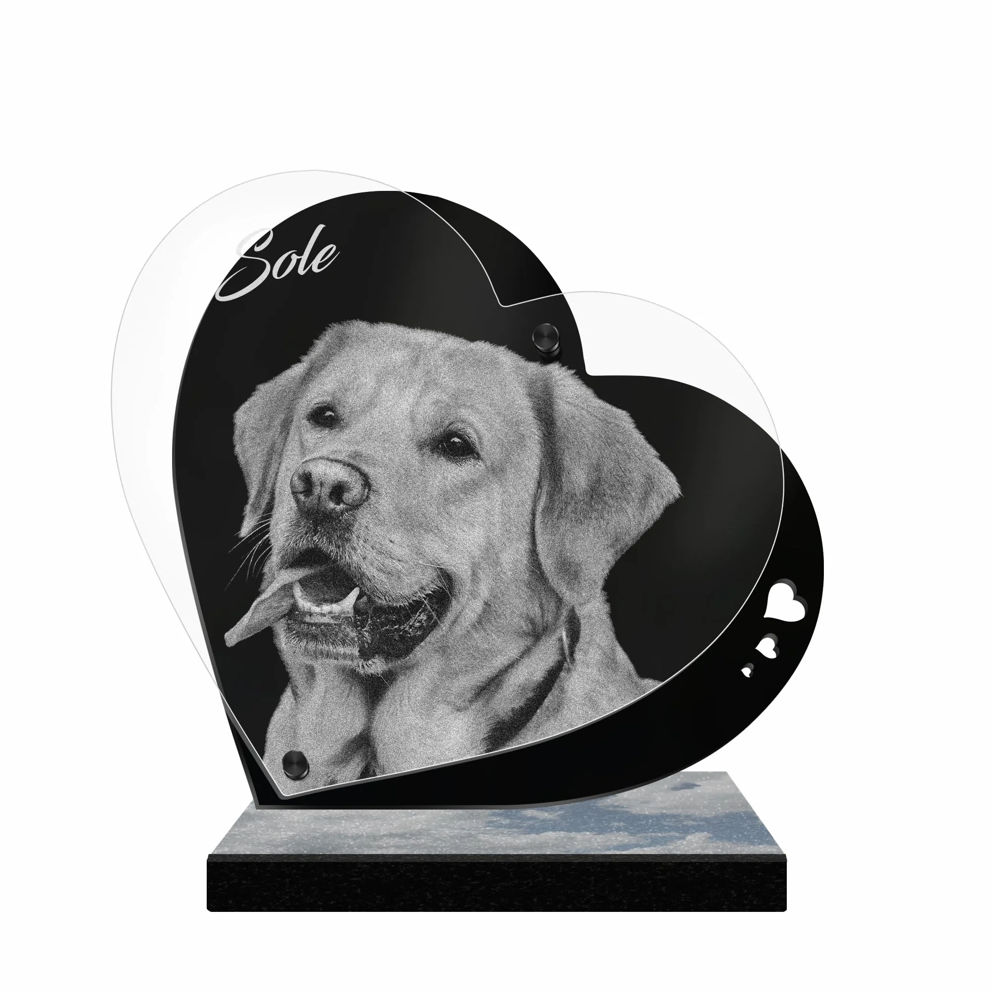 Targa Funeraria Personalizzata Cuore Perpetuo per Animali Cane Gatto Coniglio