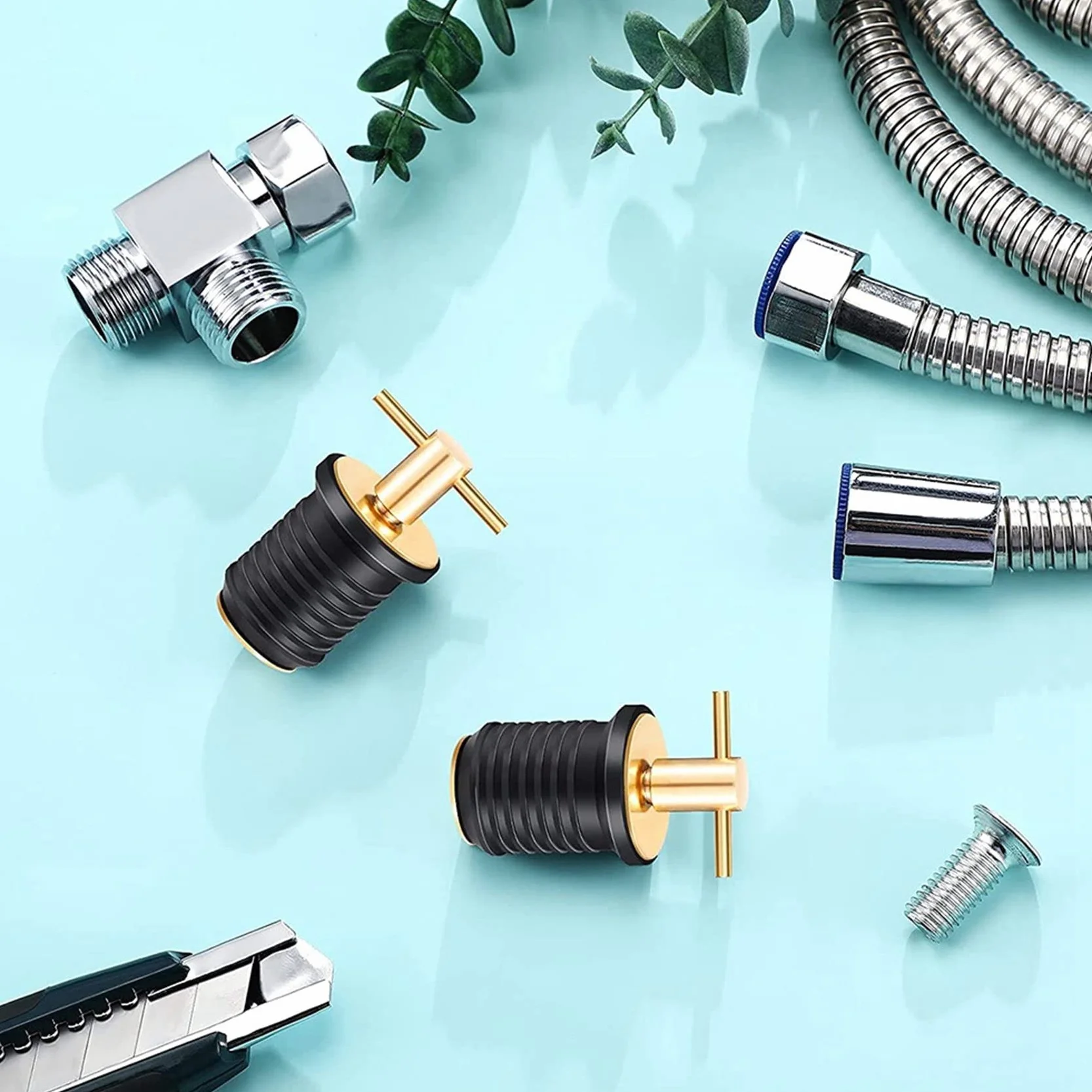 2 Pezzi Tappo di Scarico con Impugnatura Un T Tappi di Scarico per Barche Marine Twist-Turn Tappi nel Gomma con Manico nel Accessori per Barche