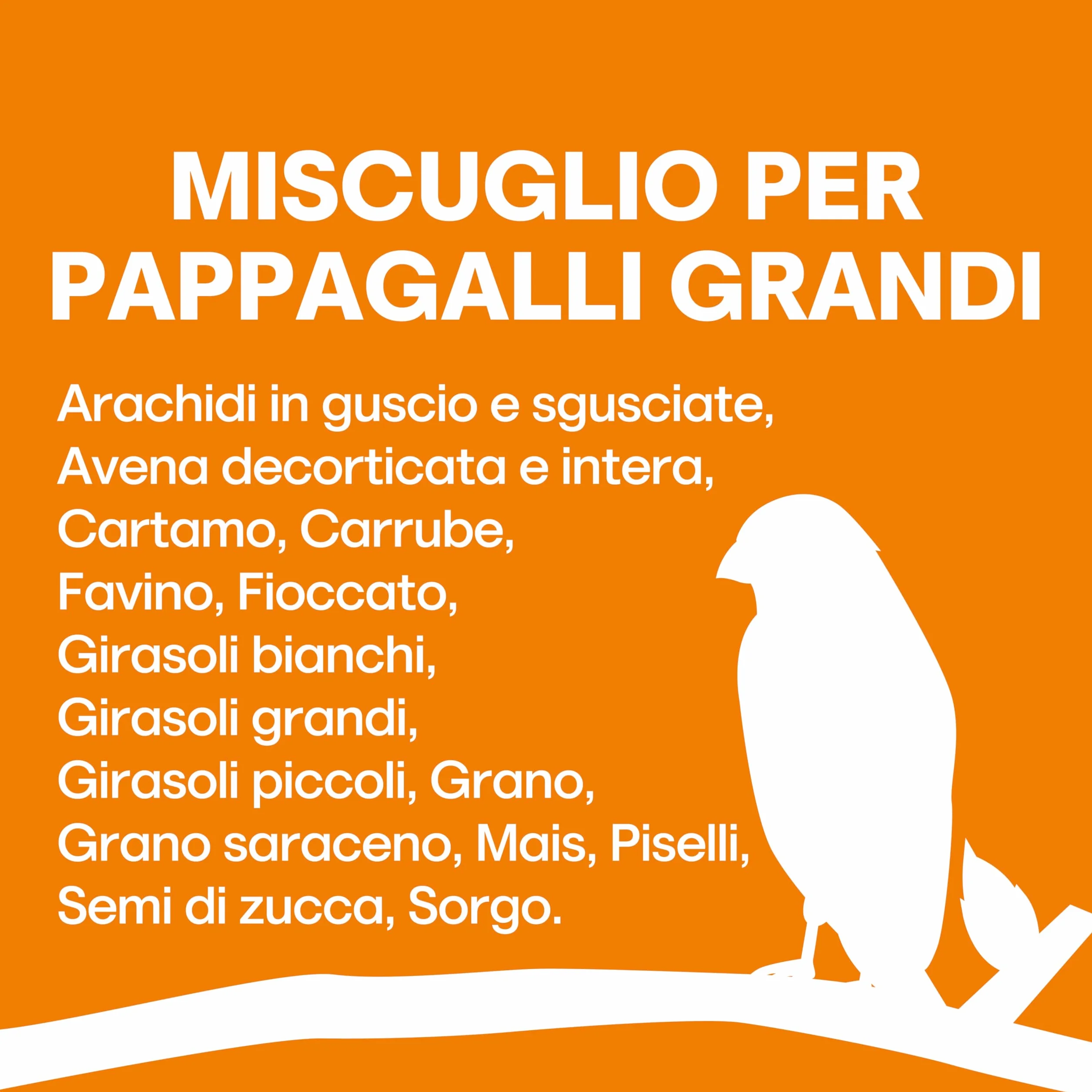 MISCUGLIO per PAPPAGALLI Grandi Il Contadino Formula Ricca di Semi Selezionati 5 kg