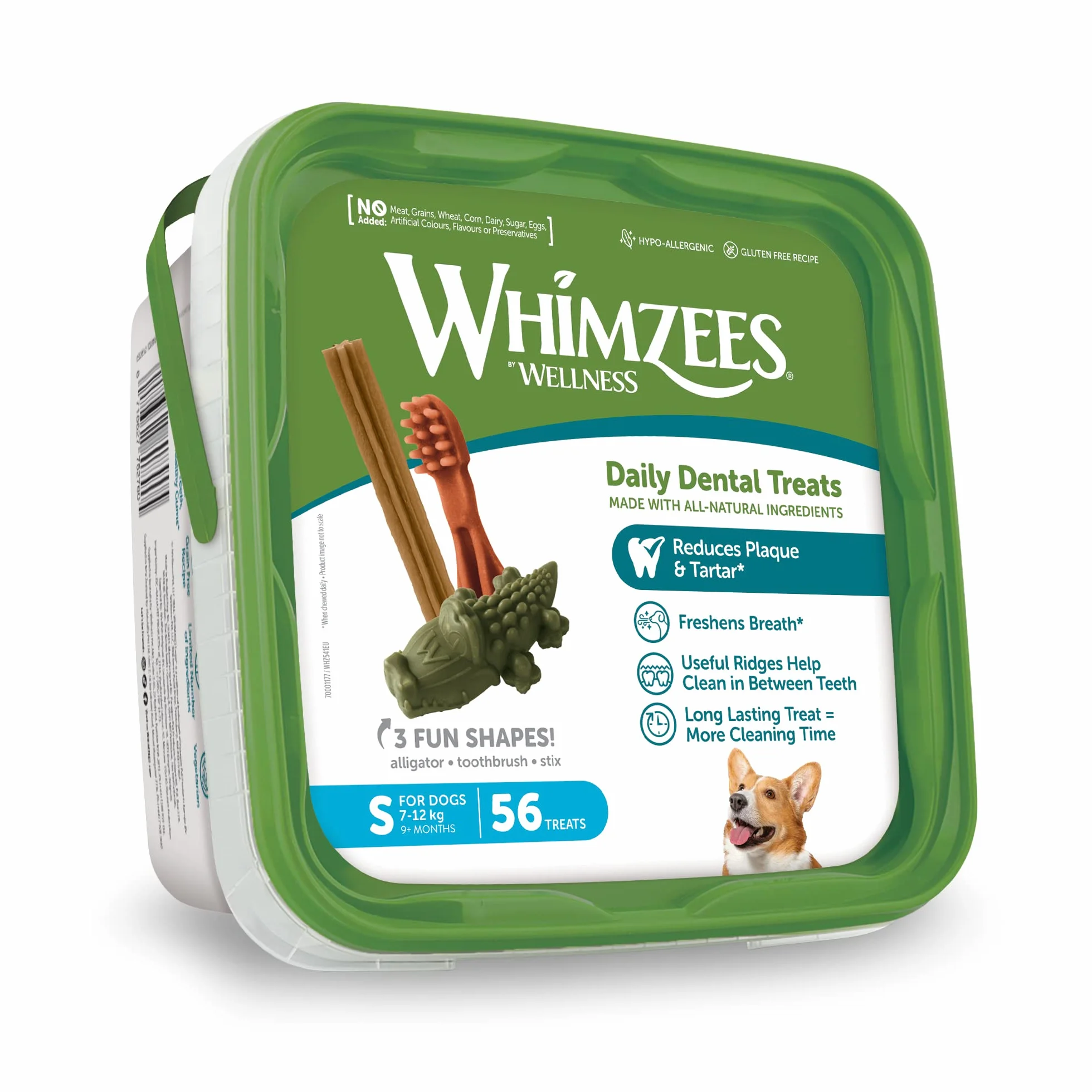 WHIMZEES Box Varietà S 56 Pezzi Snack per Cani di Piccola Taglia Naturali Senza Cereali