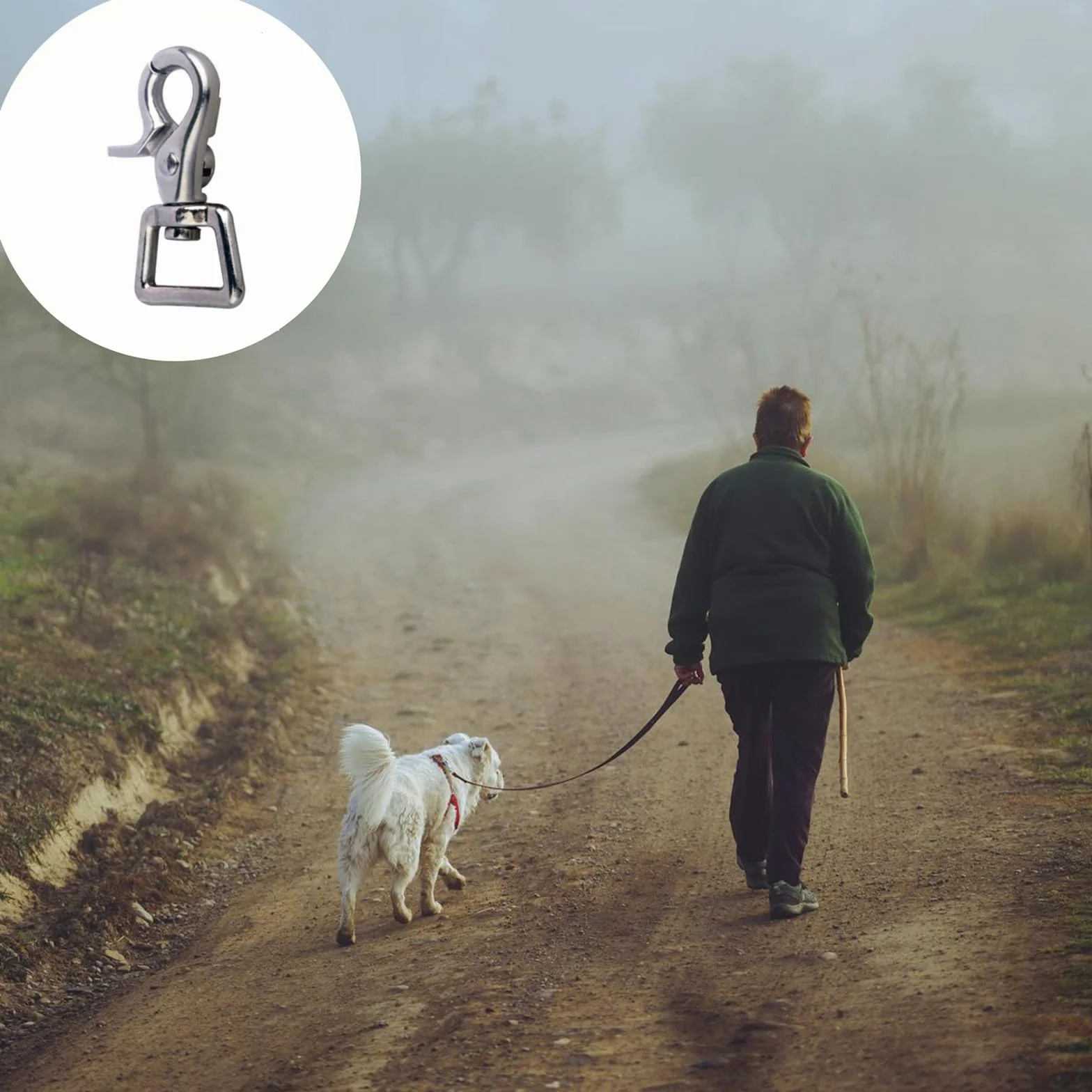 Set di 2 Moschettoni a Forbice Girevoli 360° - Snap Versatili per Cani, Campeggio, Escursionismo e Fai da Te