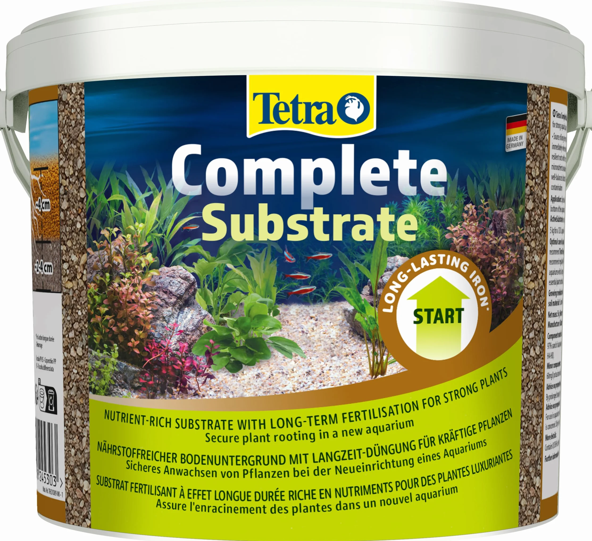 Tetra Complete Substrate - Substrato ricco di sostanze nutritive con fertilizzante a lunga durata per piante sane, per l'allestimento di un nuovo acquario, secchio da 5 kg