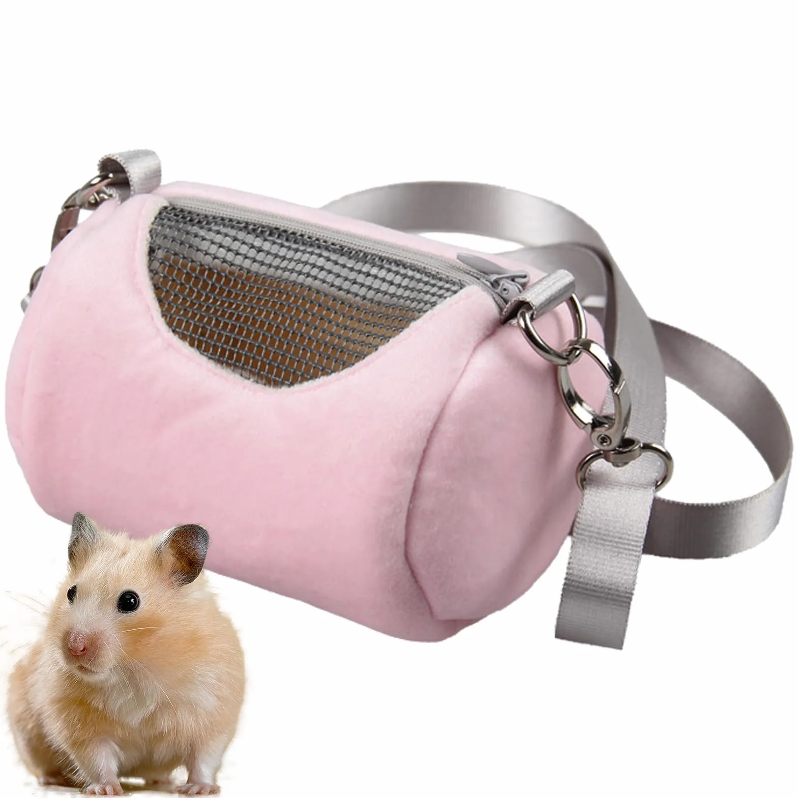 Zaino di peluche caldo per criceti – Trasportino con finestra in rete, borsa da viaggio per piccoli animali | Trasportino con finestra in rete per conigli, uccelli, lucertole, porcellini d'