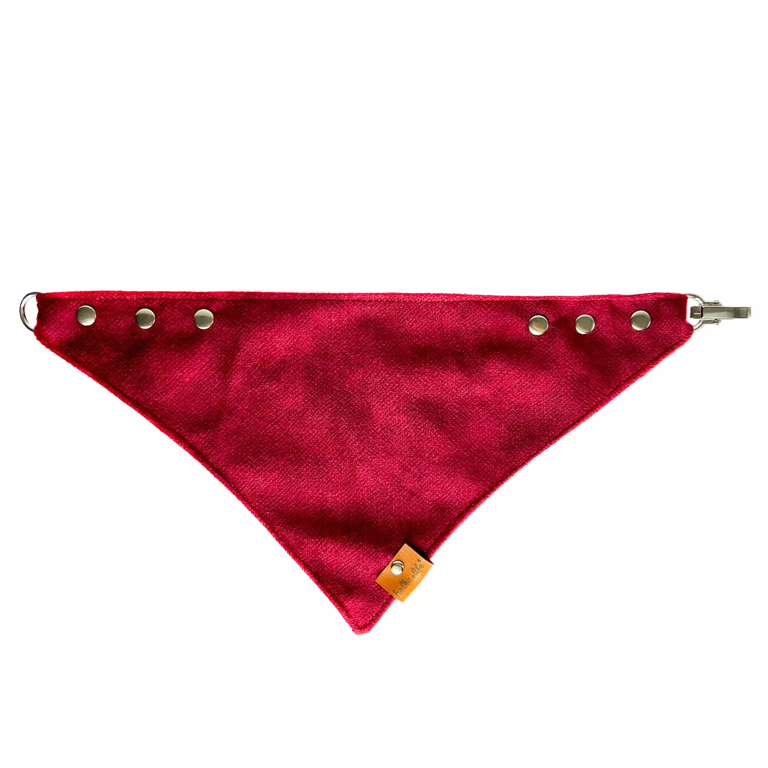 Bandana per cani con chiusura in metallo collare regolabile in morbido velluto Ciliegia L