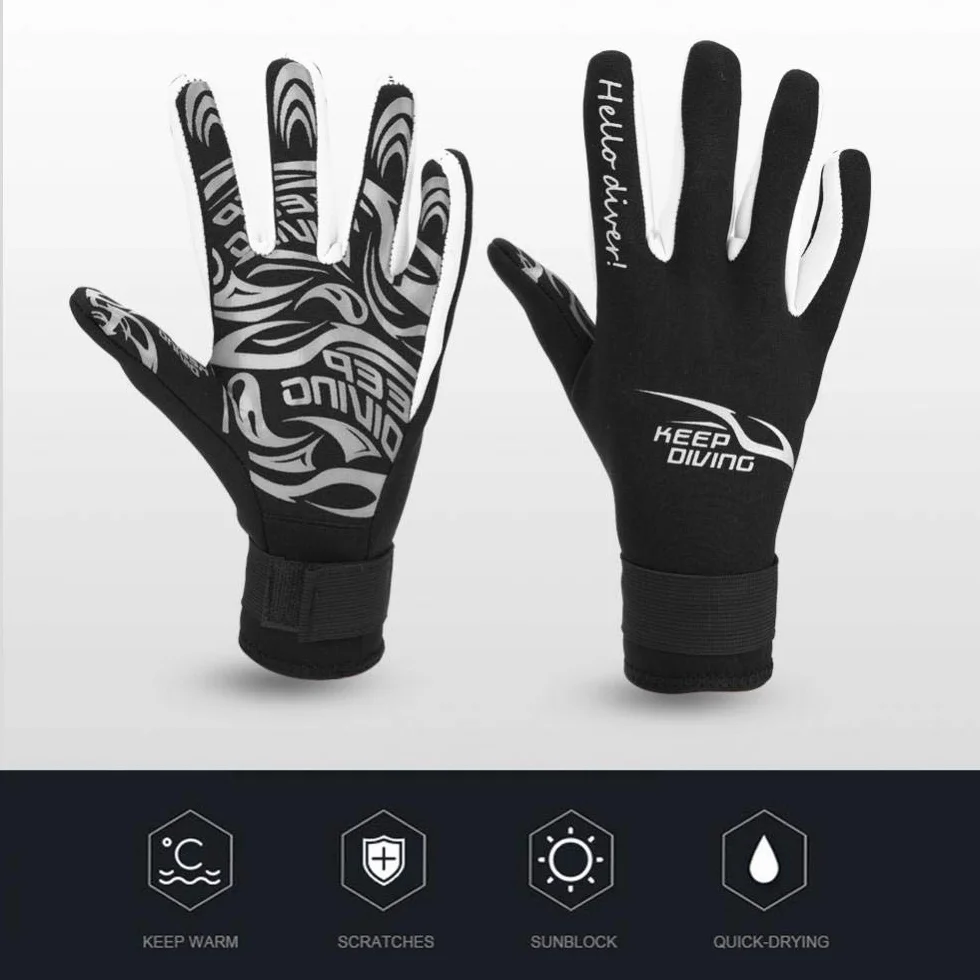 Guanti da Acqua, Guanti da Immersione in Neoprene, Guanti da Nuoto Caldi da 2 Mm Guanti per Mute a Cinque Dita per Immersioni, Kayak, Surf, Inverno, Canoa, Kayak e Altri Sport Acquatici(S-Nero)