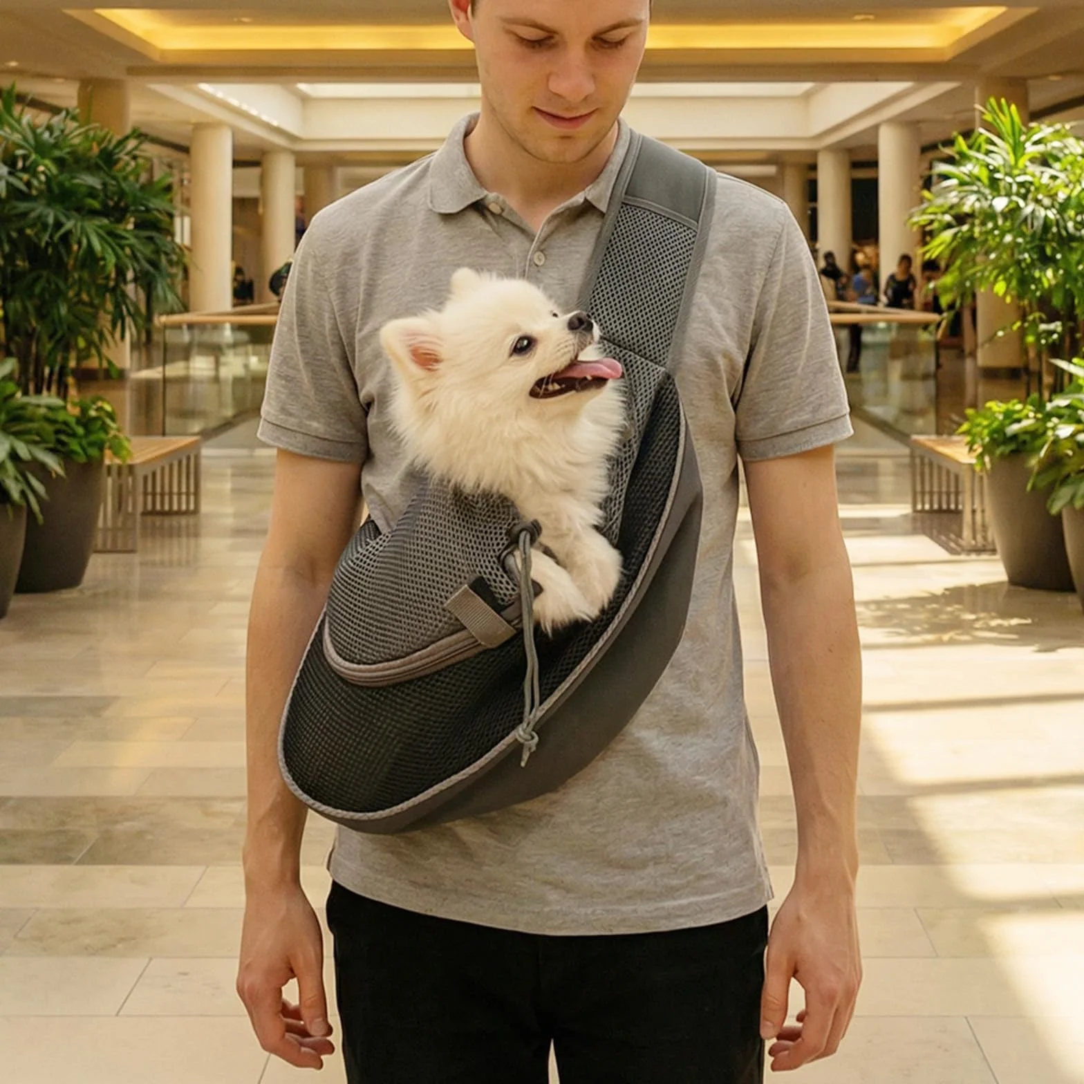 Borsa da Viaggio per Cani, Trasportino Regolabile, Marsupio Trasporto Cane, Nero