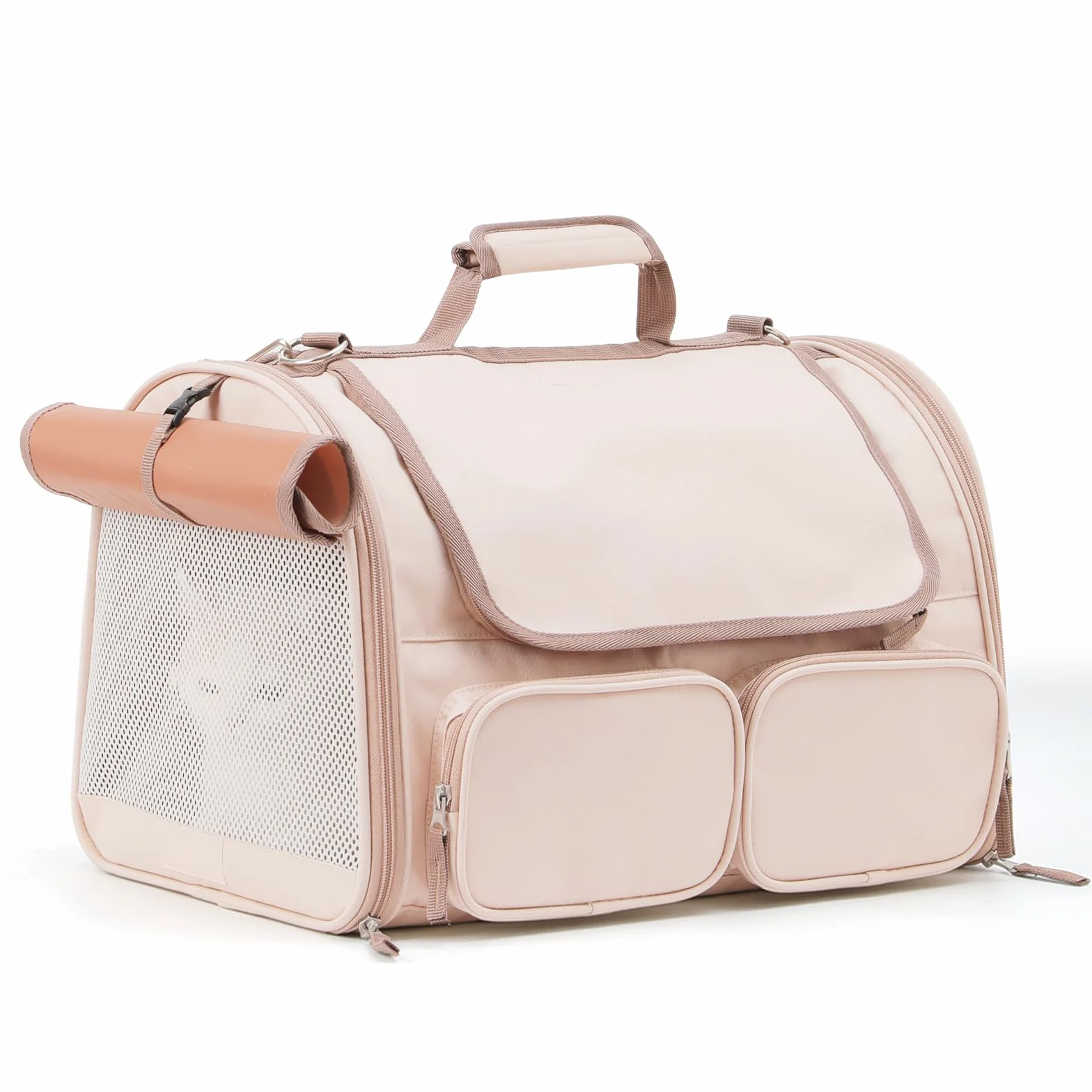 FUKUMARU Trasportino Per Cani e Gatti,Borsa Approvato Per Il Trasporto Aereo,Trasportino Pieghevole Per Animale Domestico Taglia Piccola Fino a 7 kg, Traspirante, Rosa