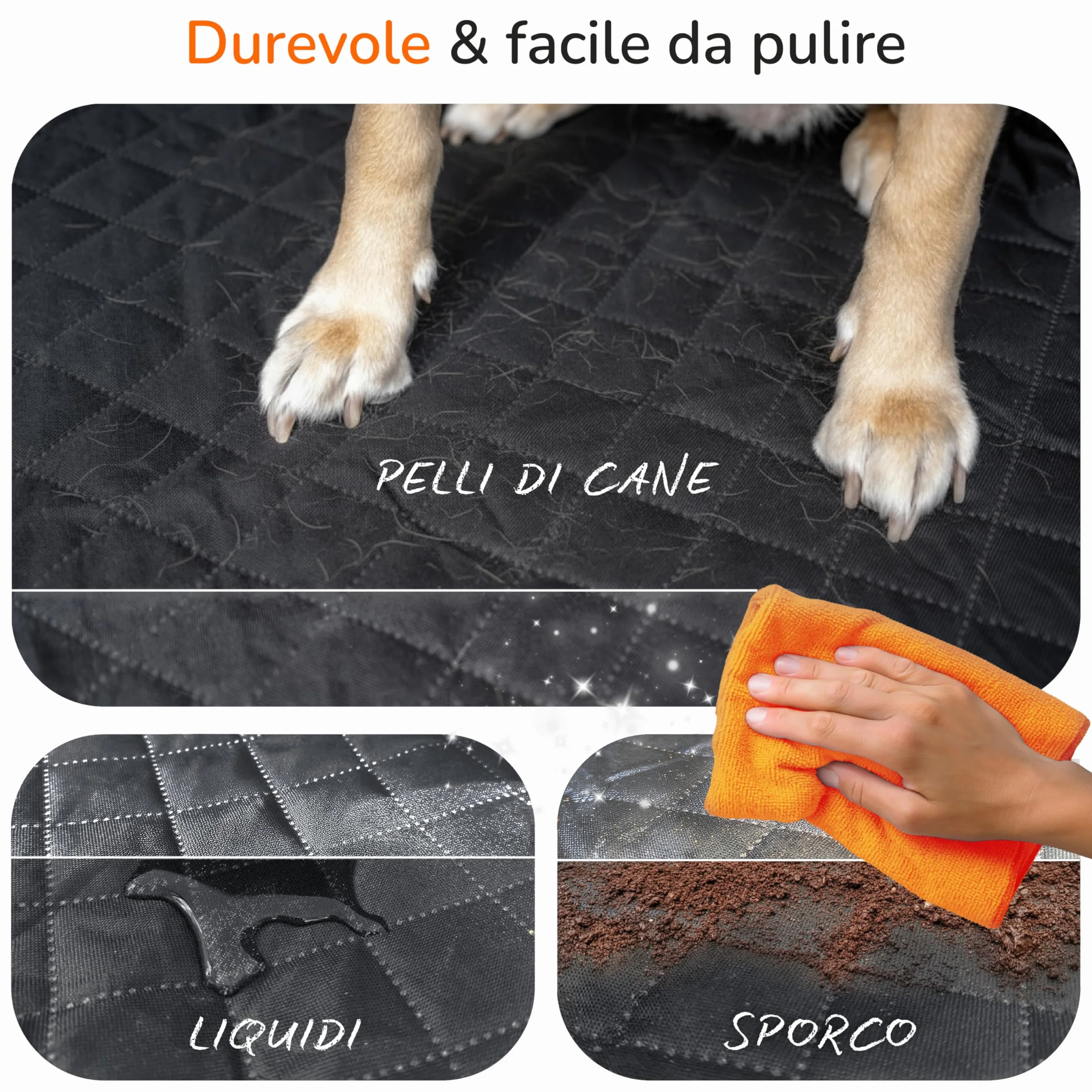 Upgrade4cars Telo Sedile Posteriore per Cani Universale Impermeabile e Antiscivolo Accessori Auto Cane Durevole