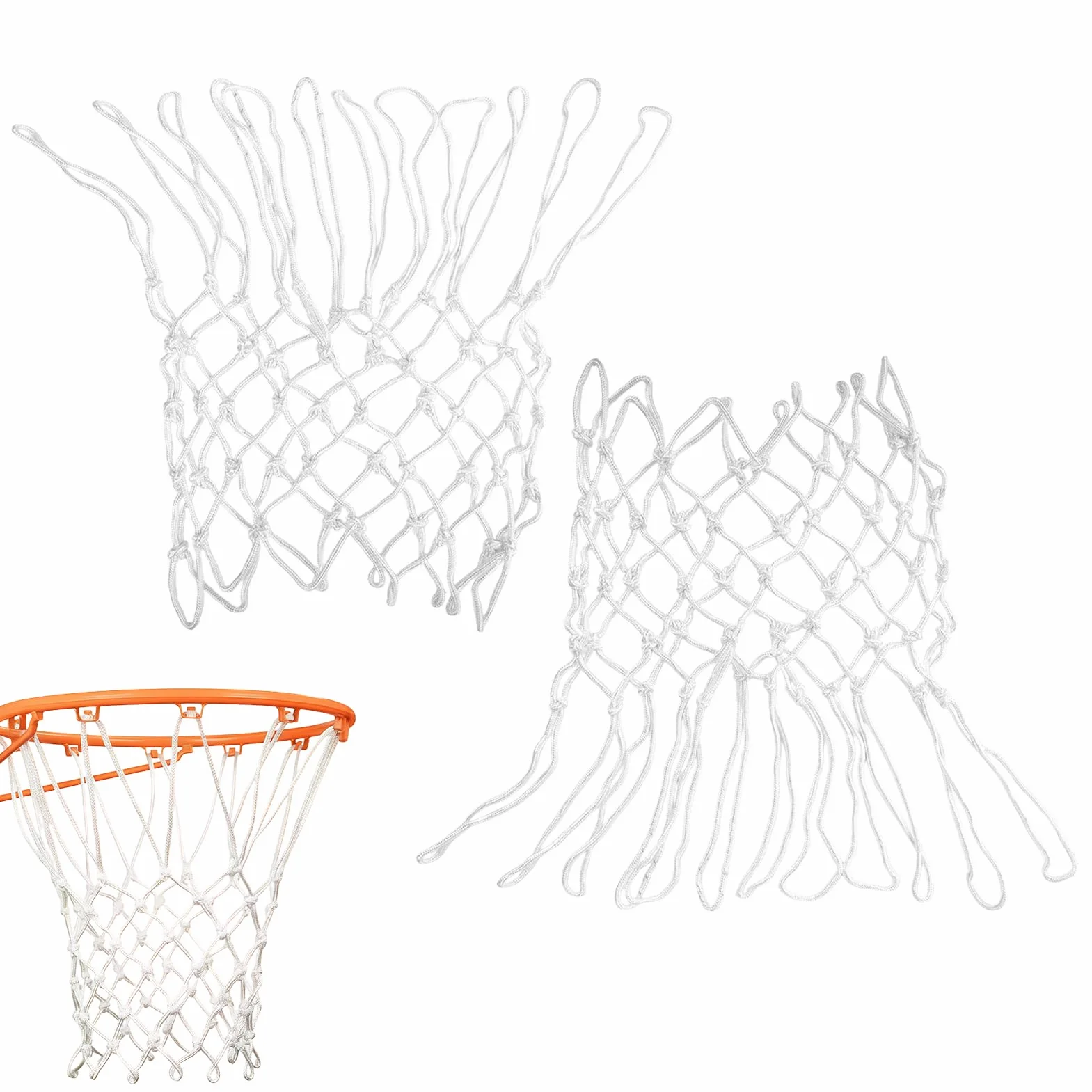 Rete da Basket di Ricambio Resistente a Tutte le Condizioni Meteo, Compatibile con Canestri Standard, per Uso Interno ed Esterno, 12 Passanti, canestro netball Tecnologia Anti-Whip