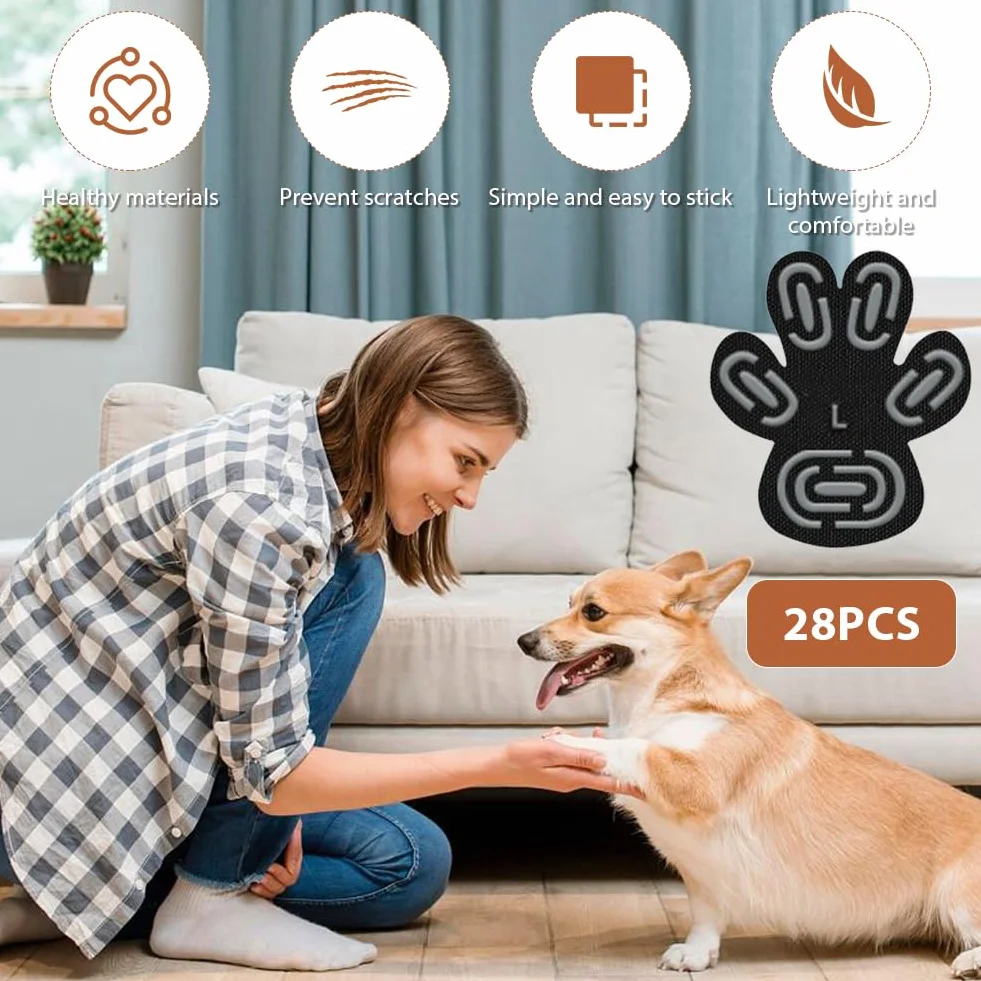 Protezione zampe per cani antiscivolo in gel di silicone 28 pezzi (L)
