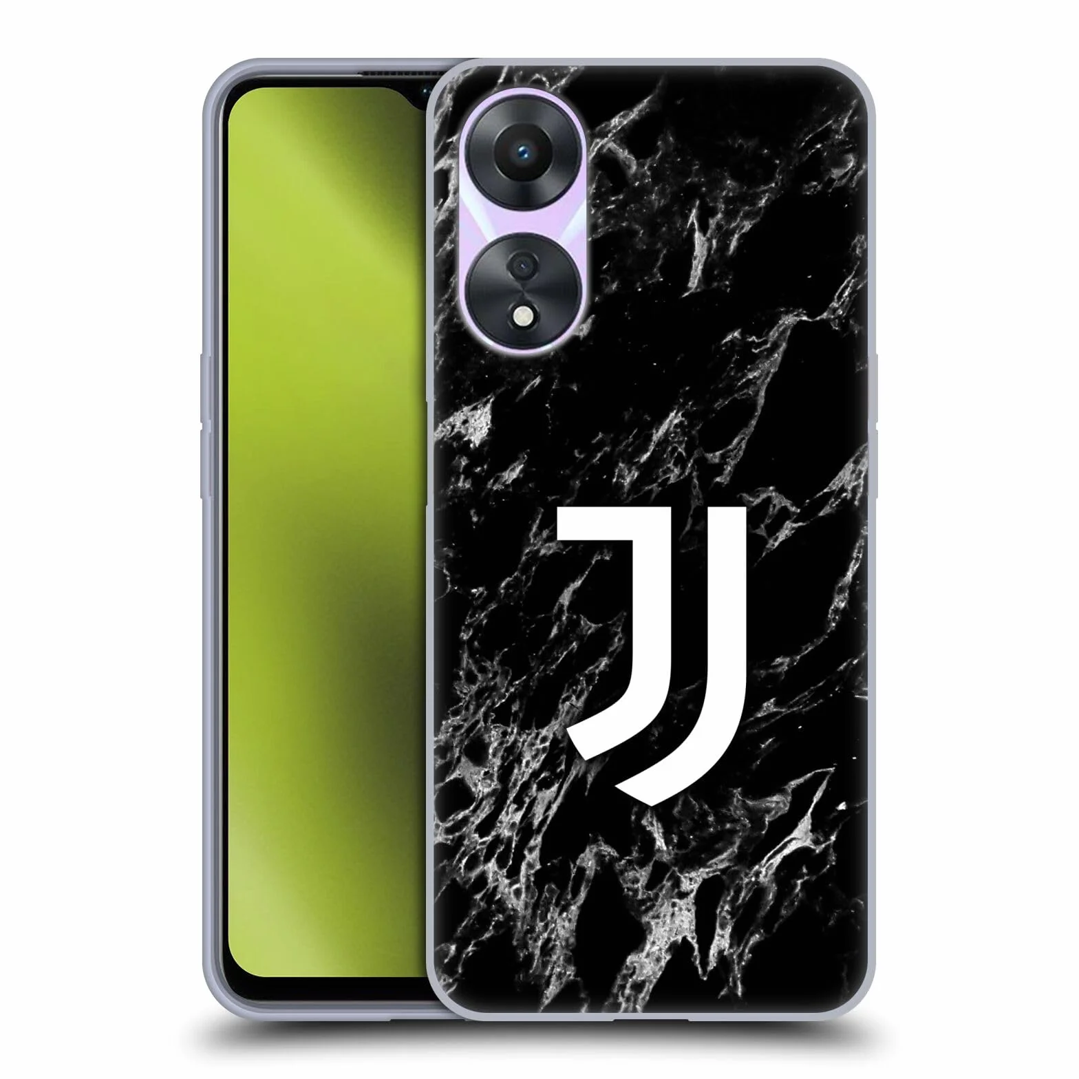 Juventus Football Club Oppo A78 4G Morbido Gel Custodia Cover Nero Marmoreo