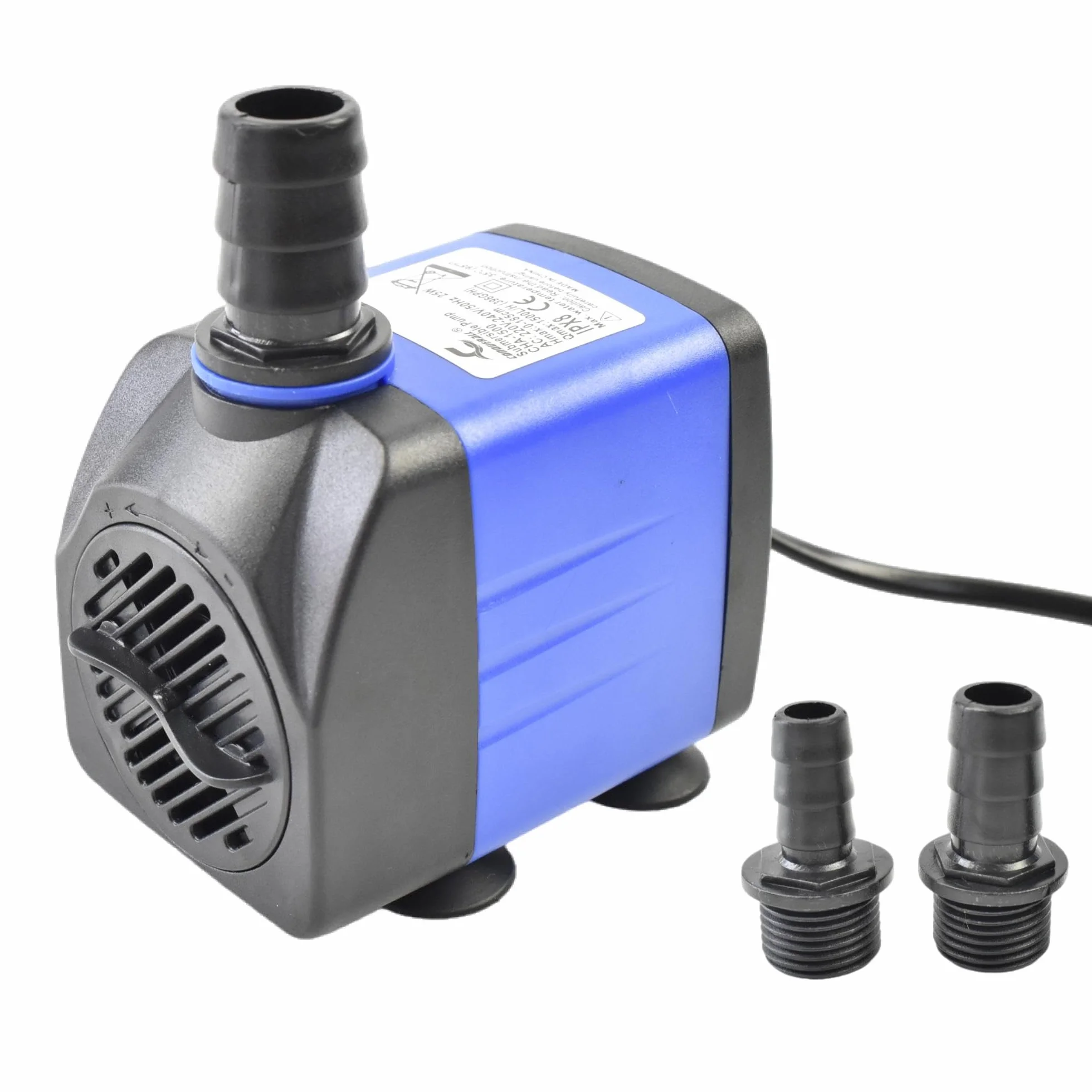 Conquerall 396GPH 1500L/H AC 220V Pompa sommersa 25W Ultra silenziosa per grandi vasche per pesci, cascate, fontane all'aperto e fontane d'acqua per animali domestici