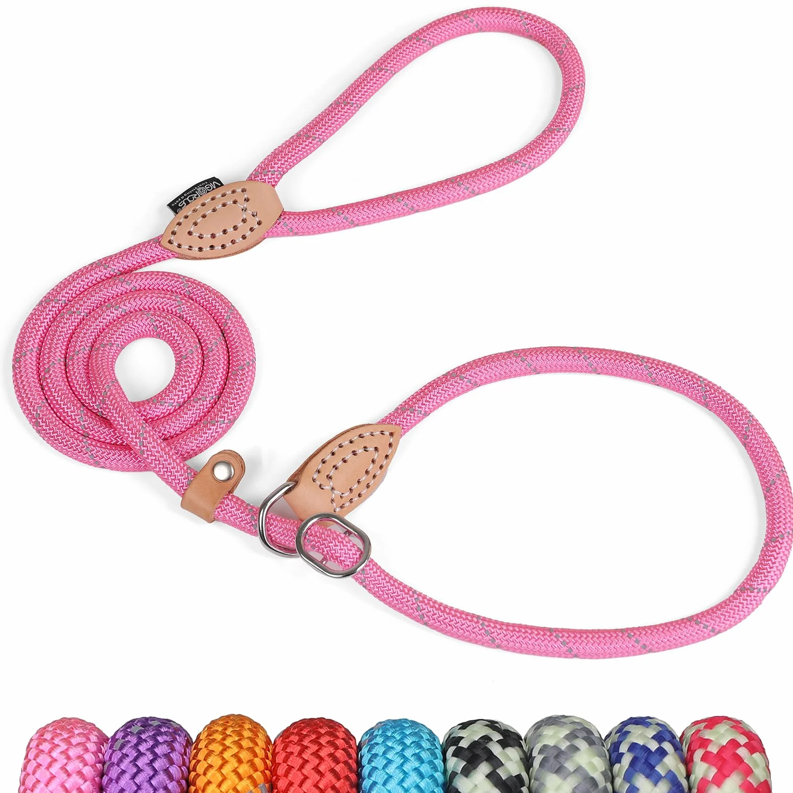 Grand Line Guinzaglio antiscivolo per cani, anti-tiro, con corda riflettente da 1,5 m, nessun collare necessario per cani e gatti di taglia piccola, media e grande (rosa, L)