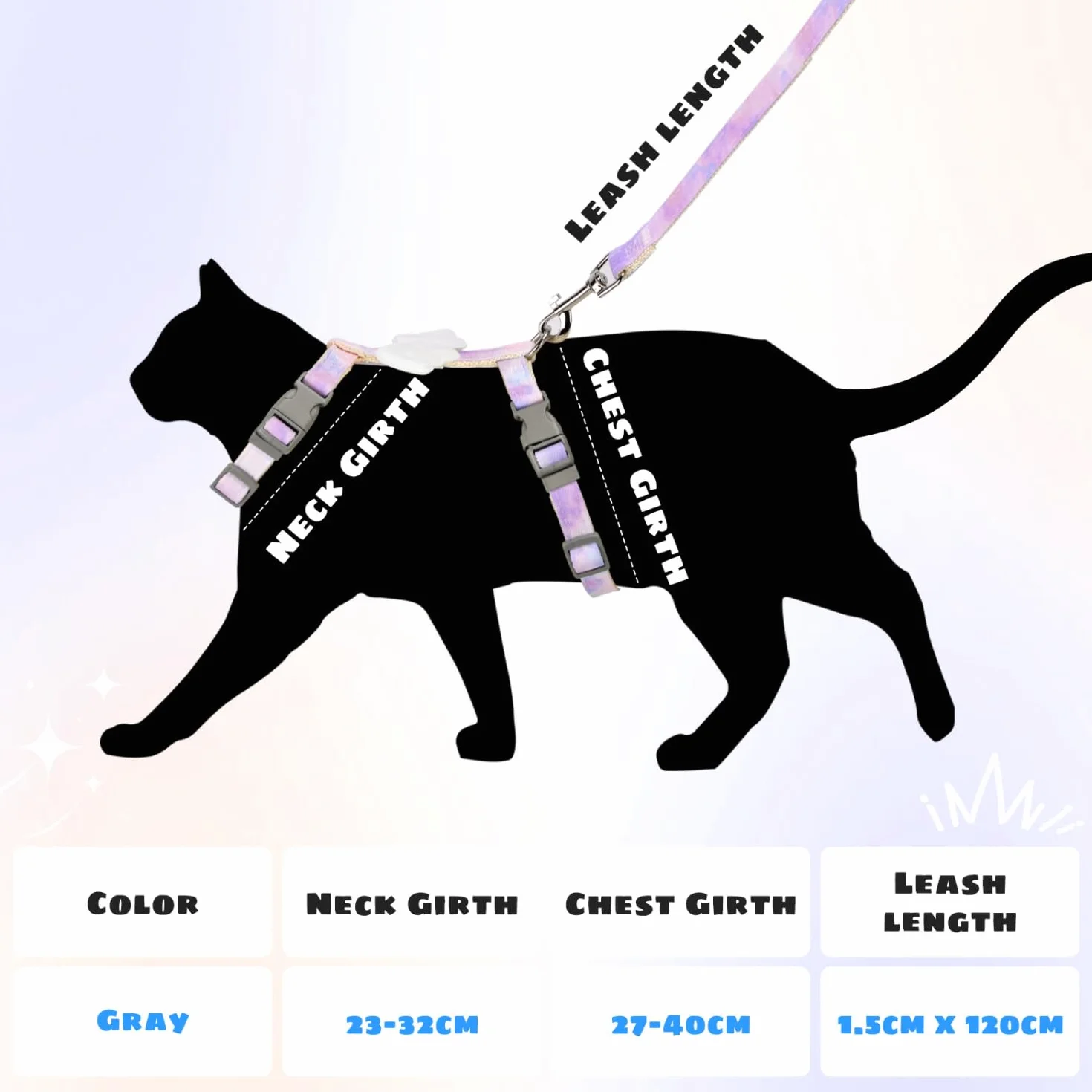 Nobleza Pettorina e Guinzaglio per Gatti, Pettorina Regolabile con Ali d'Angelo in Peluche, Design con Fibbia a Sgancio Rapido e Clip in Metallo, Set Pettorina Confortevole per Gatti e Cuccioli