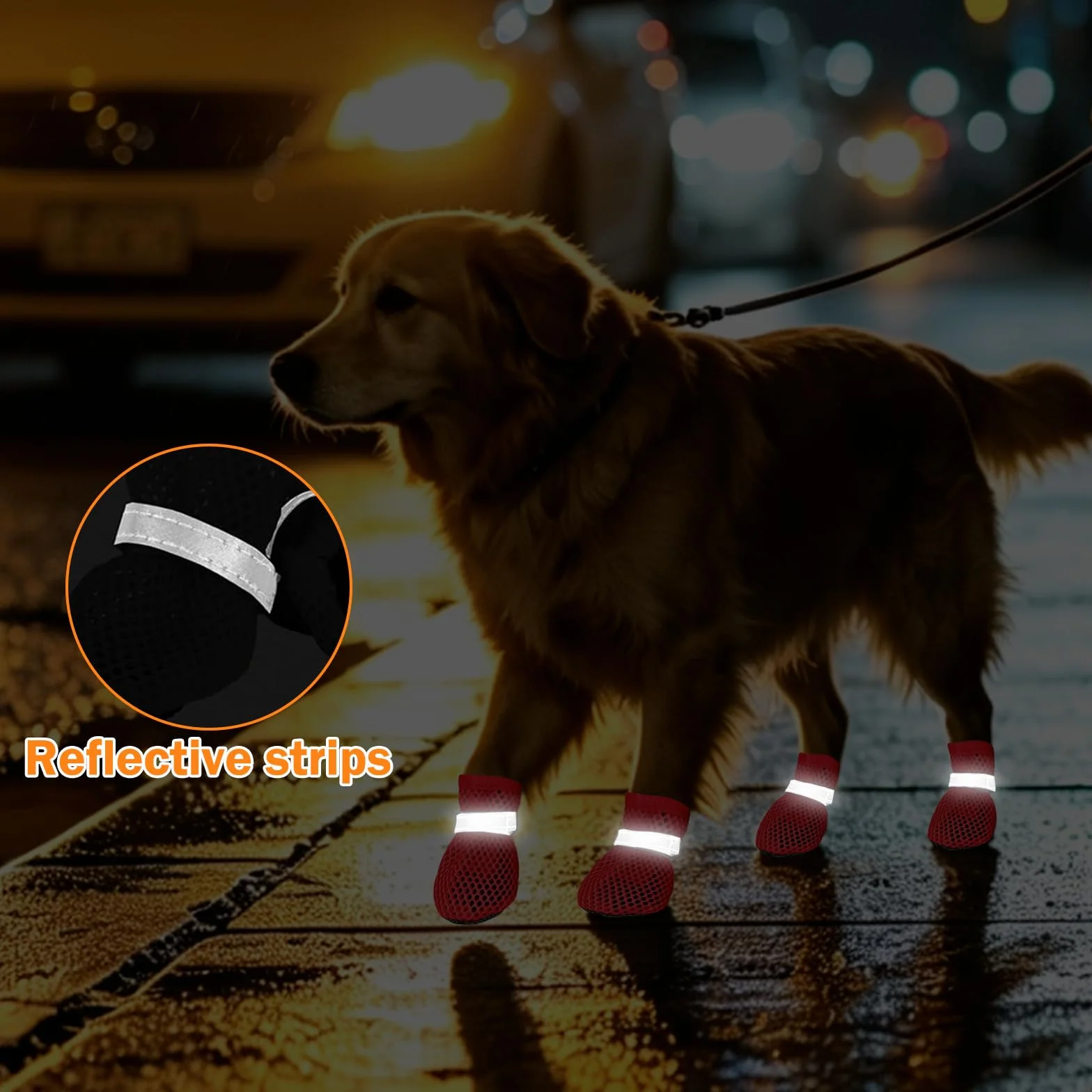 Scarpe Estive per Cani Antiscivolo Traspiranti Confortevoli Rosso