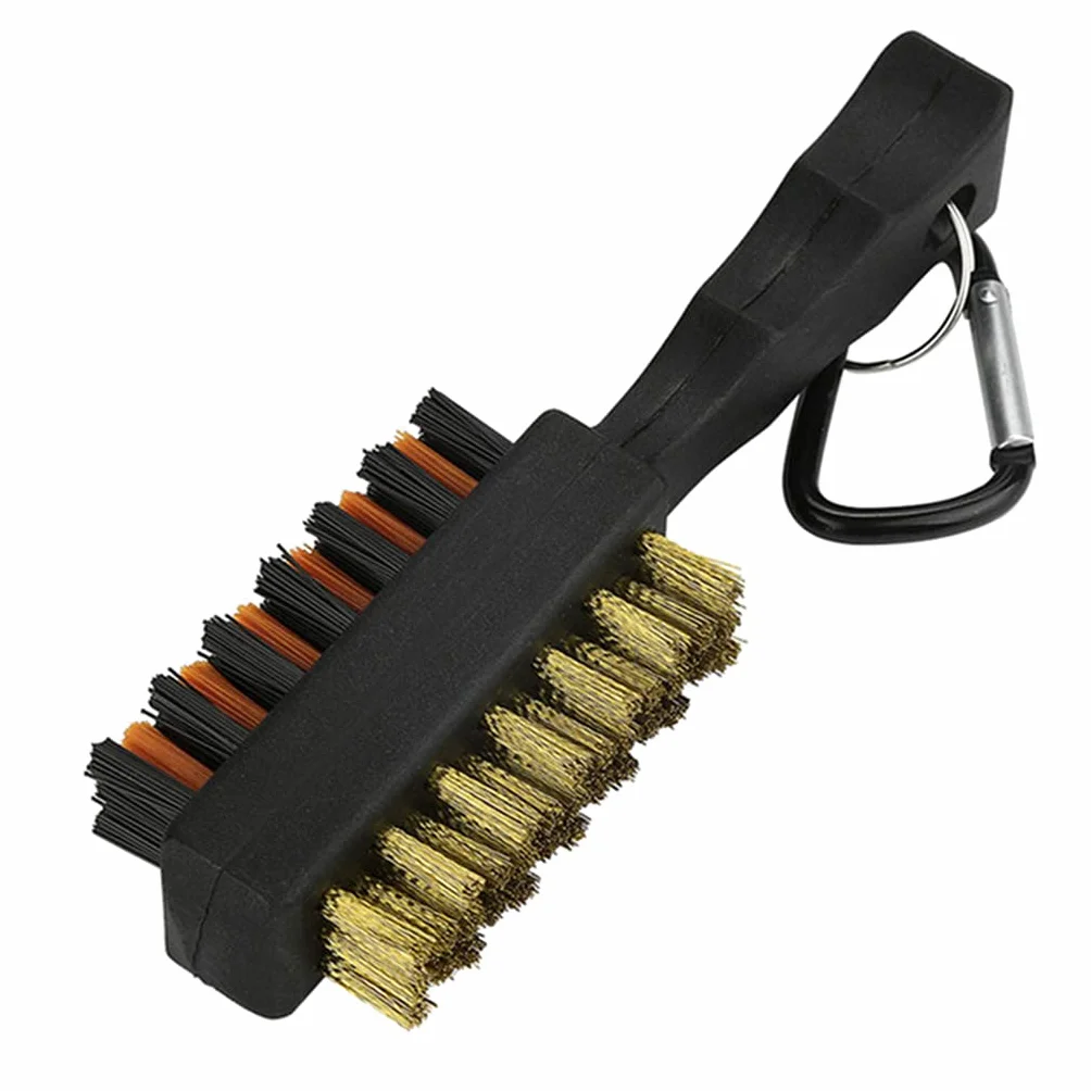 Double Side Golf Brass + Nylon Club for Head Cleaner Brush Cleaning Tool Kit with Hanger Accessories&pr
