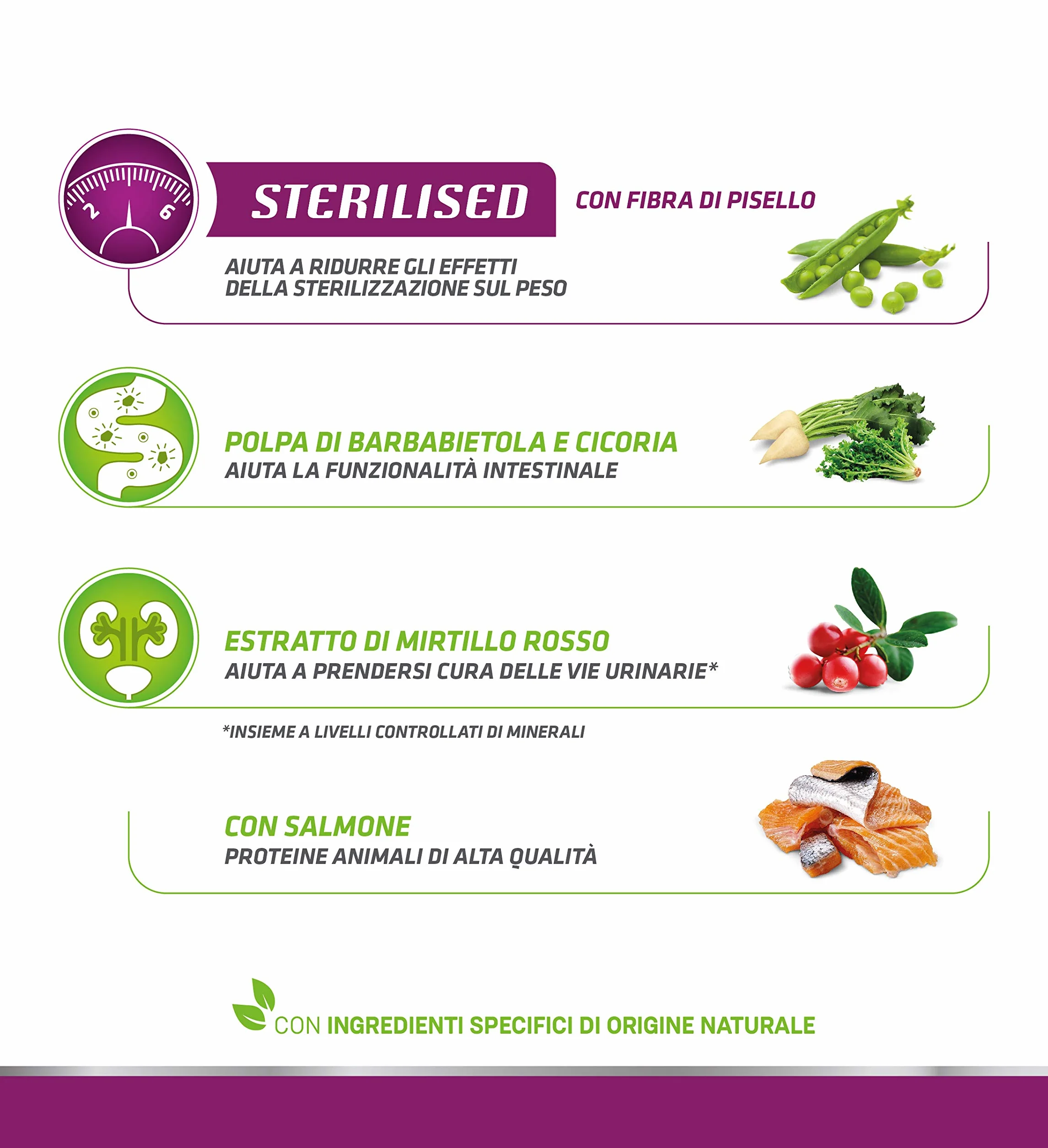 Trainer Natural Sterilised Adult con Salmone e Fibra di Pisello 3 kg