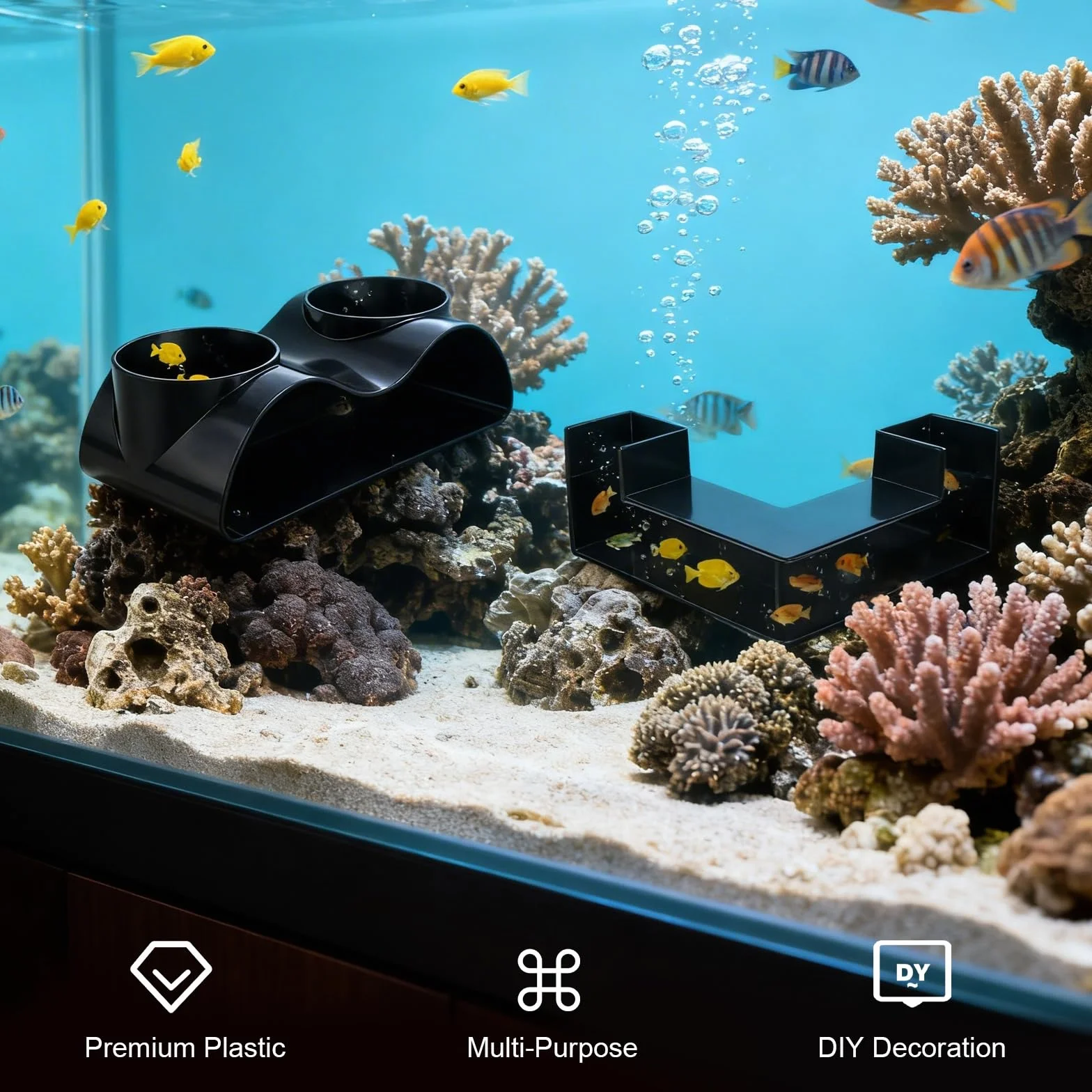 Tunnel Sotterraneo 2 Pezzi per Acquario, Tunnel Acquario Della Grotta di Gamberetti Sotterraneo Gamberetti Grotta con 2 ingressi per gamberetti di pesce