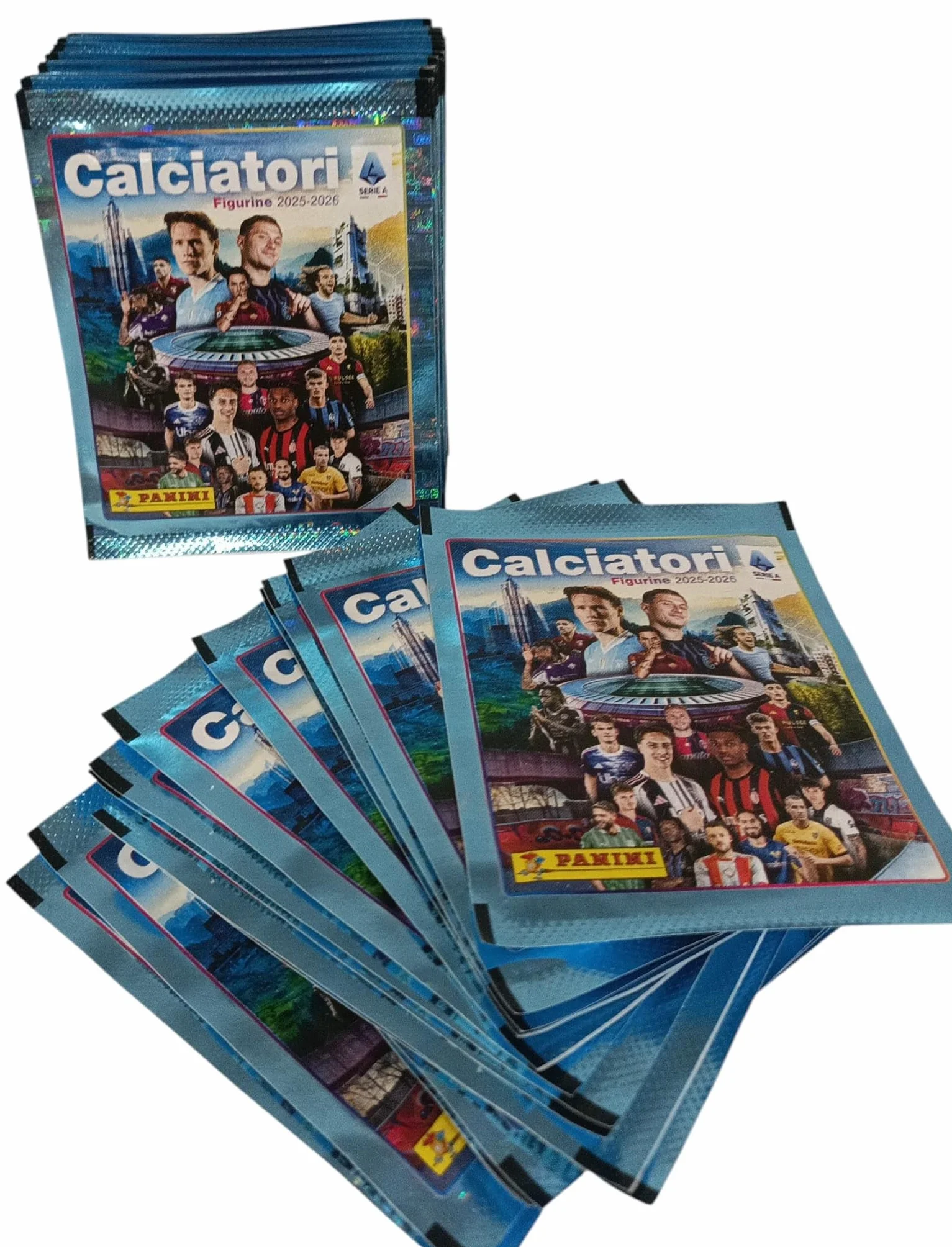 Calciatori Panini 2025-2026 da 50 Bustine + 10 in omaggio + 1tin box vuoto (cof. senza scatola).PANINI.